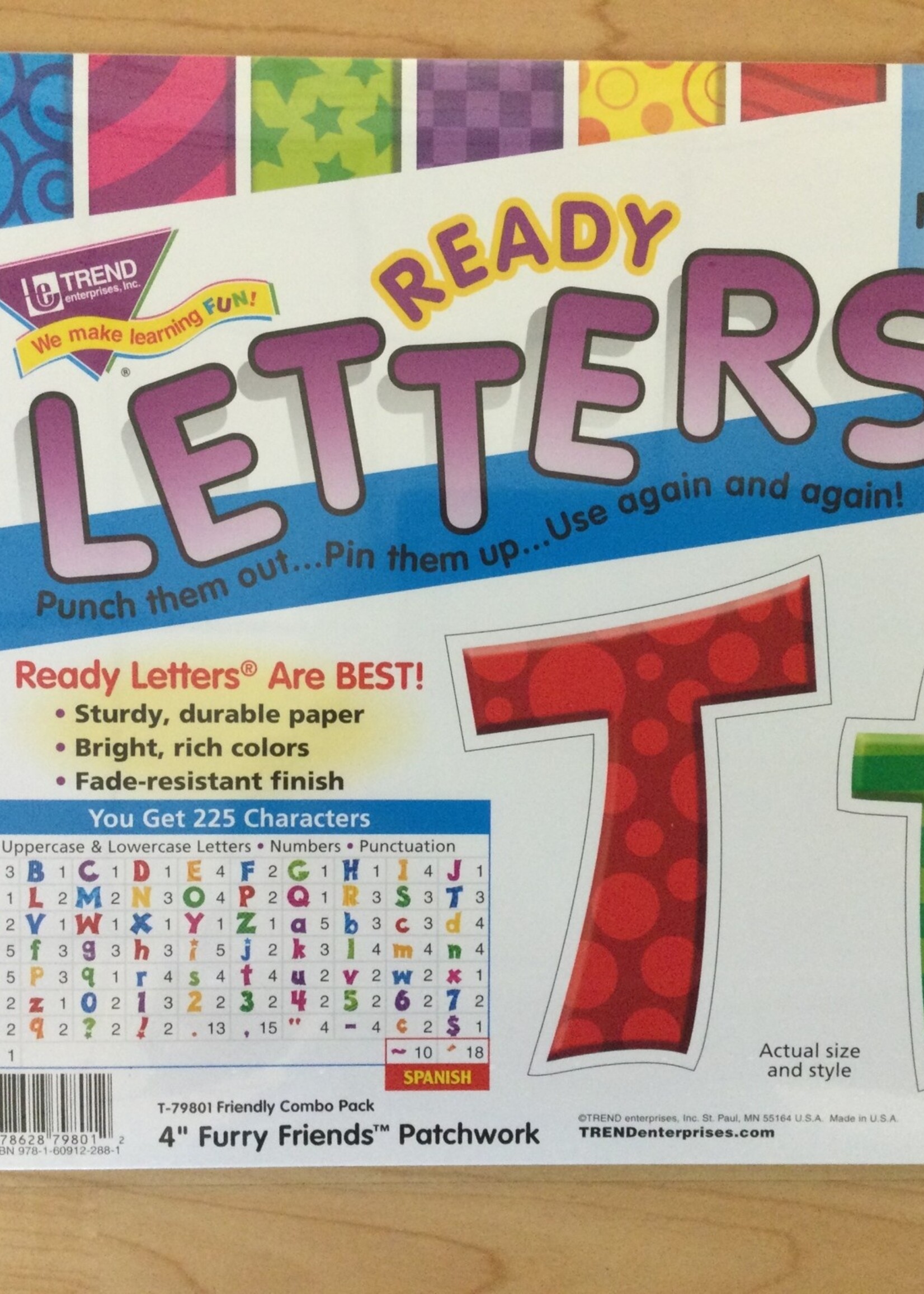 Furry Friends 4" Friendly Letters 225pc
