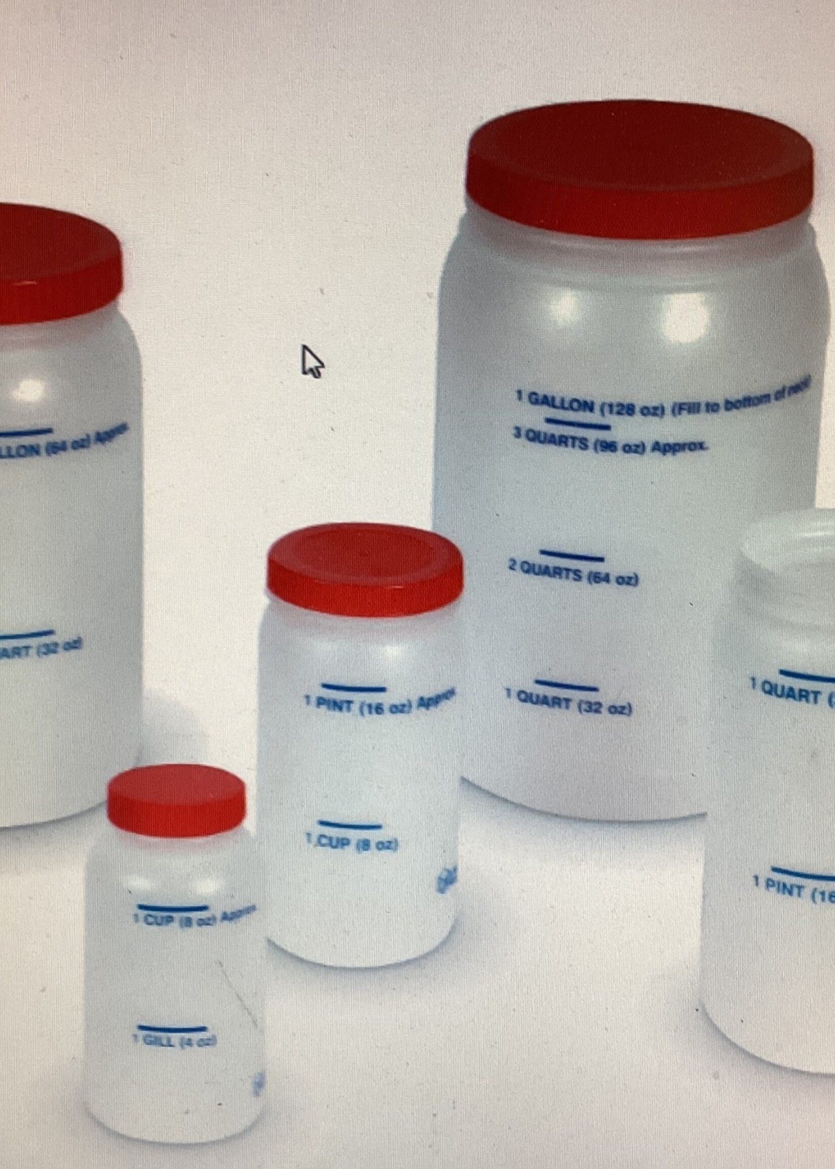 Set of 5 Measuring Jars (Both Metric and US Customary Units)