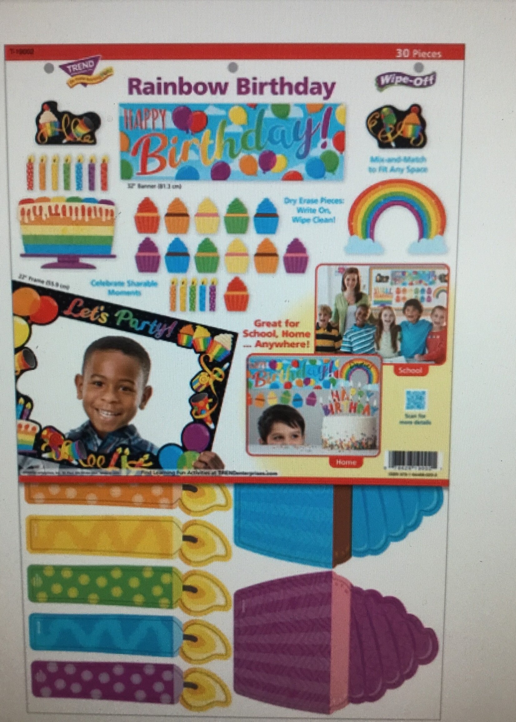 Rainbow Birthday Wipe-Off Bulletin Board