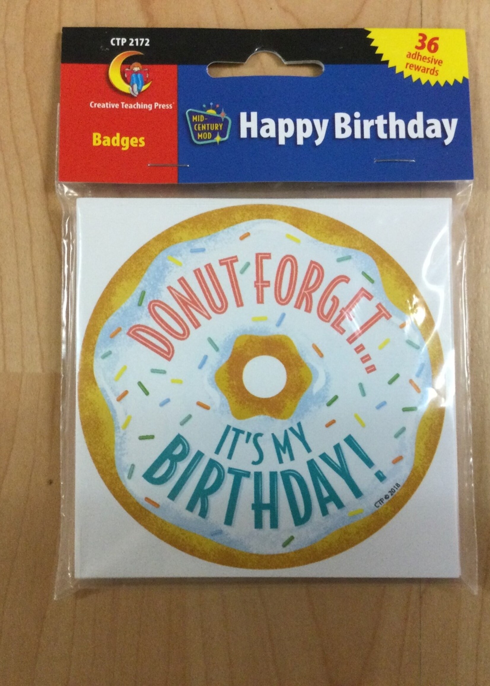 Donut Happy Birthday Badges 36pc
