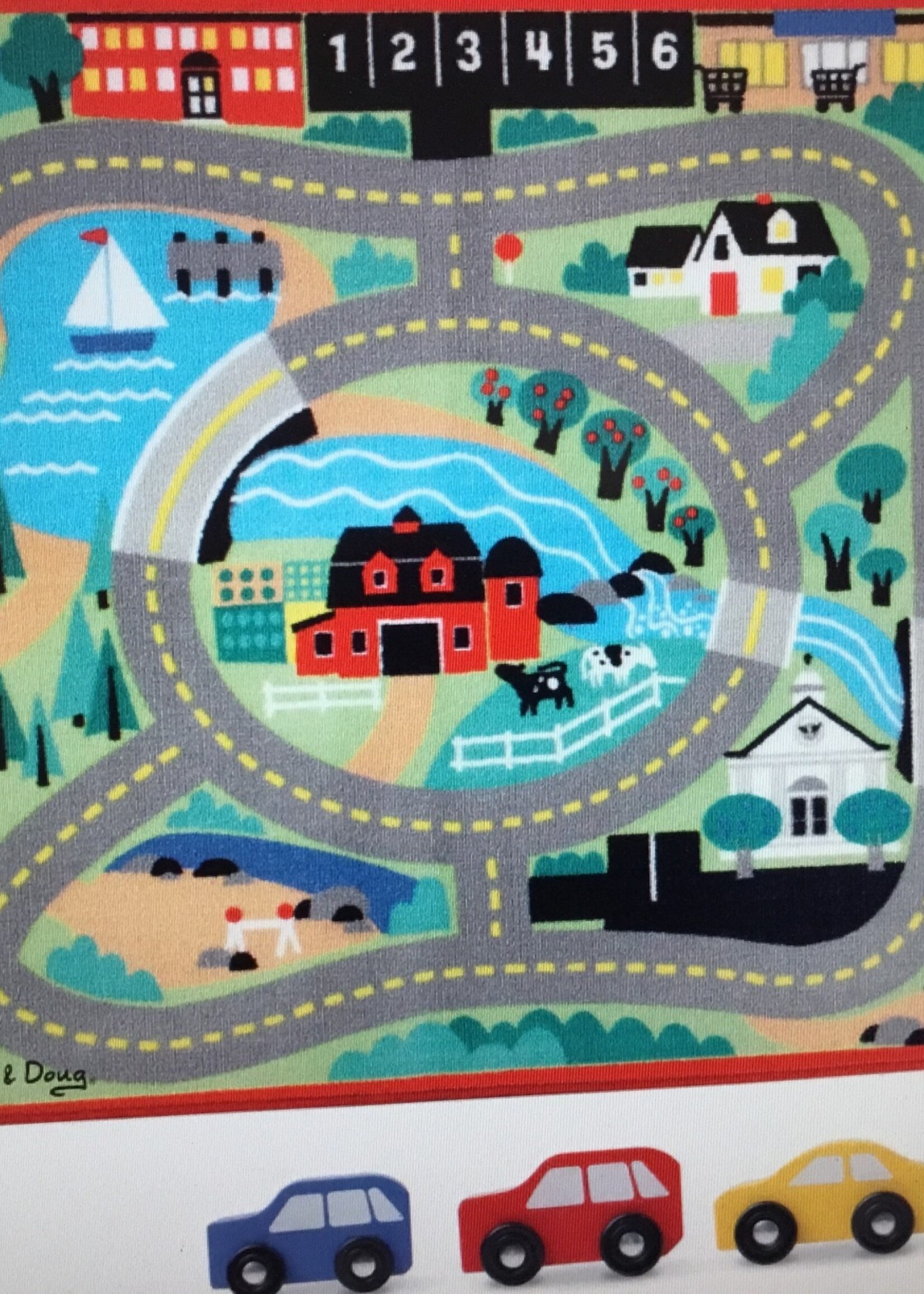 Melissa & Doug Round the Town Road Rug 39"x36"