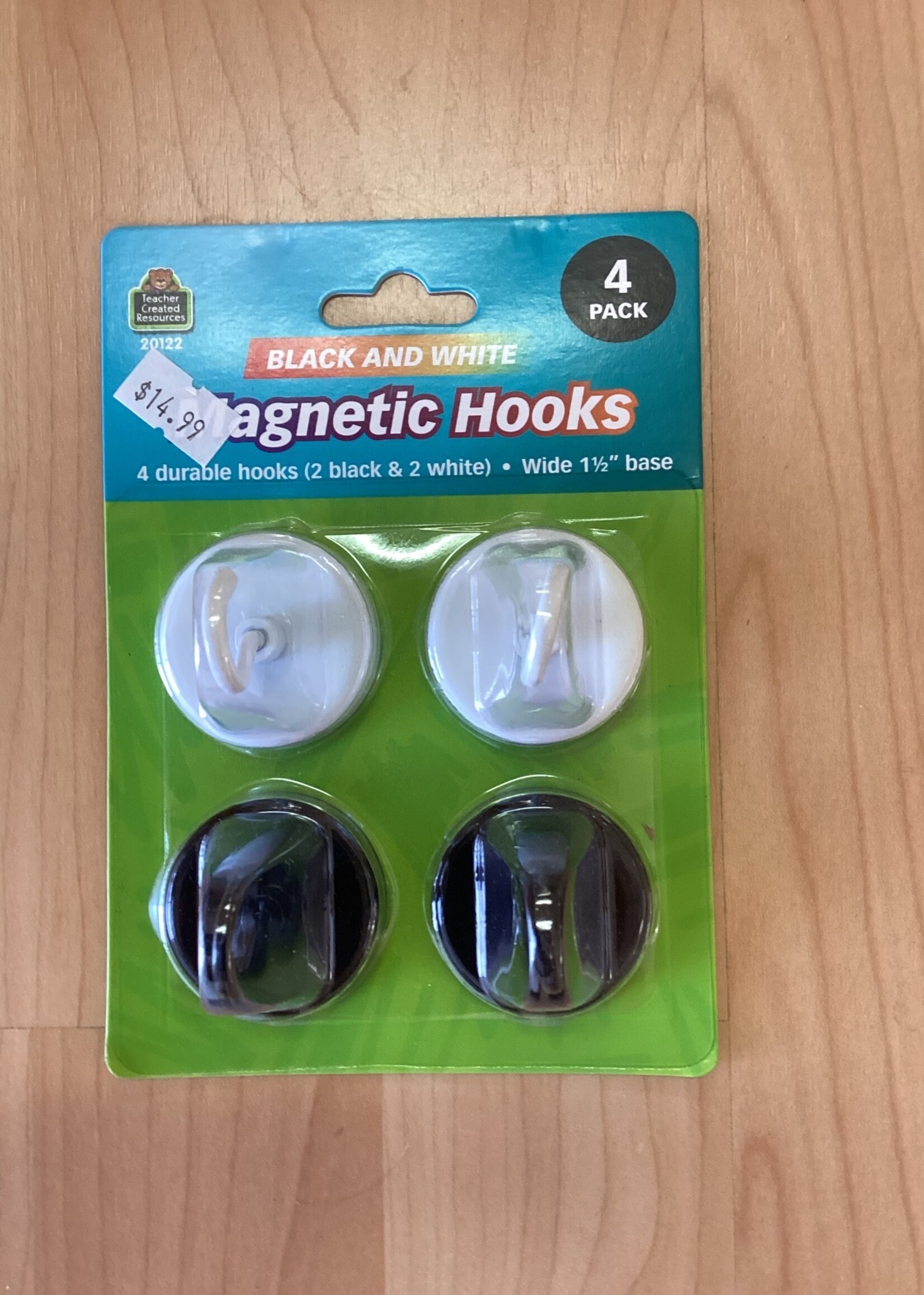 Black and White Magnetic Hooks 4pc