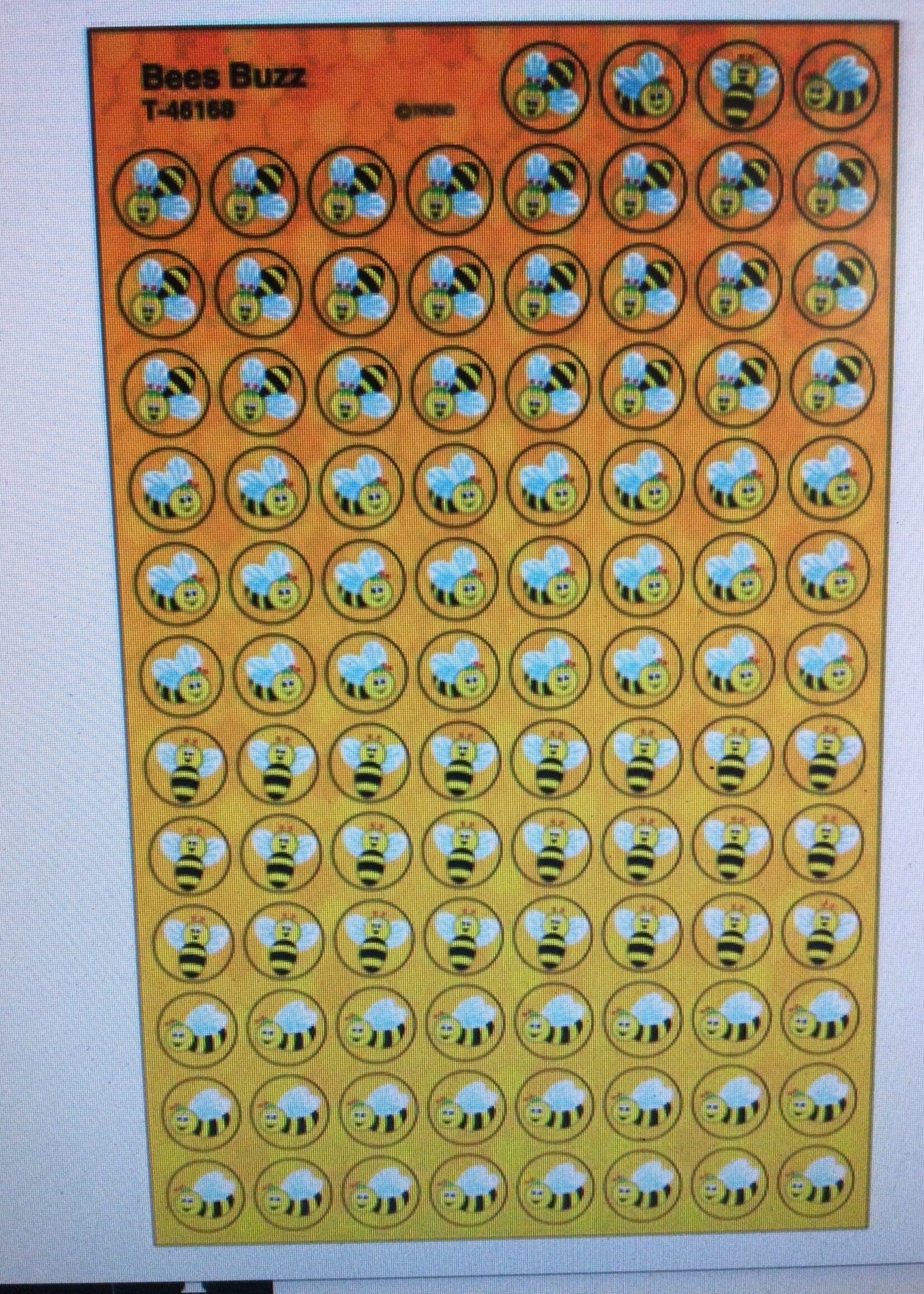 Bees Buzz Spot Stickers 8 sheets