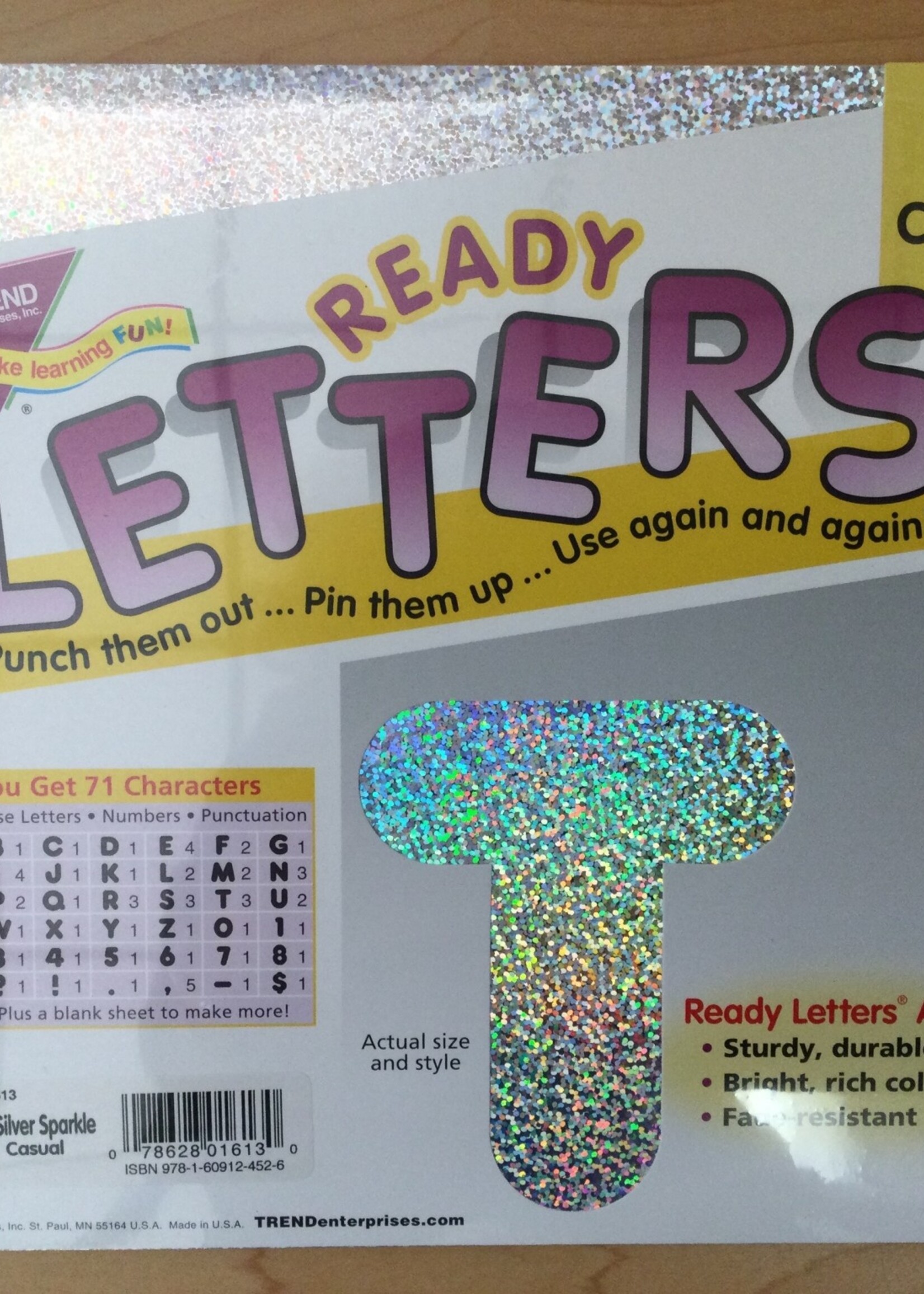 Silver Sparkle 4" Casual Letters 71pc