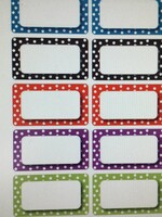 White Polka Dots Magnetic Nameplates 10 pc
