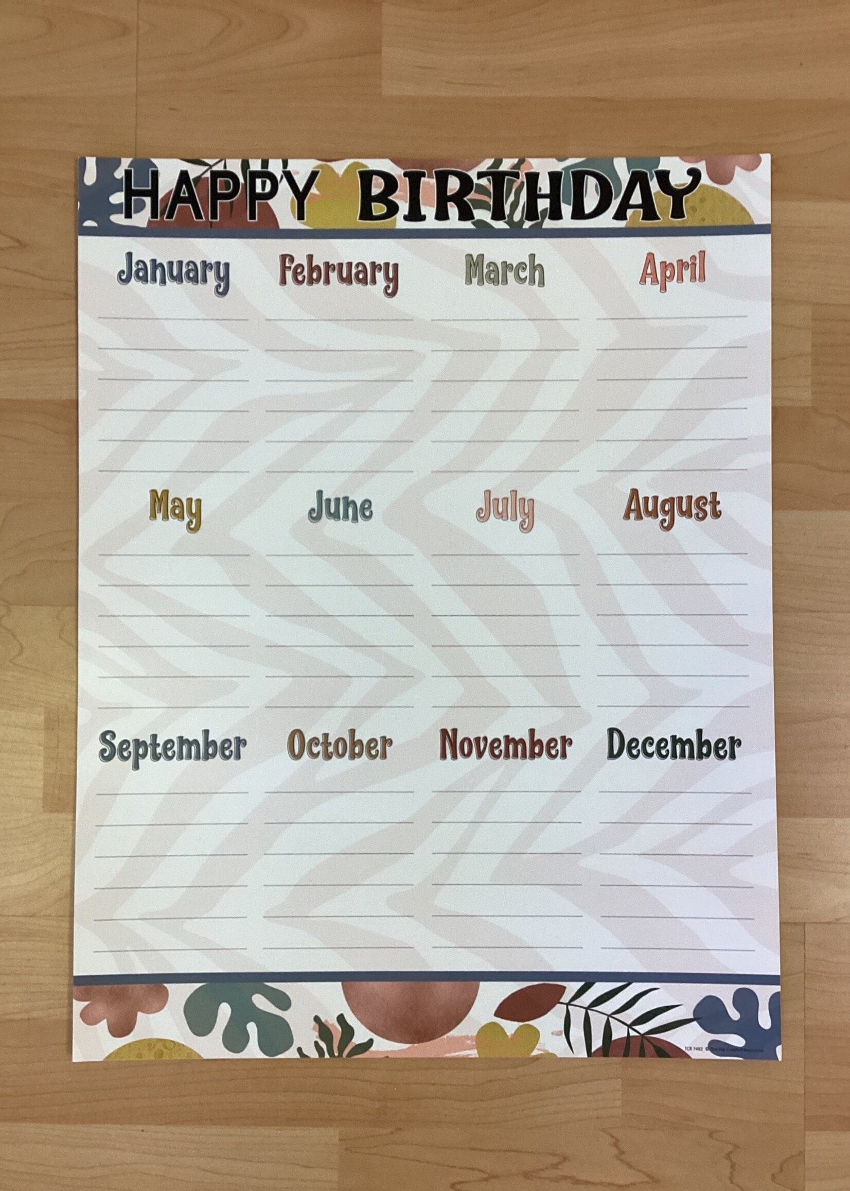 Wonderfully Wild Happy Birthday Chart