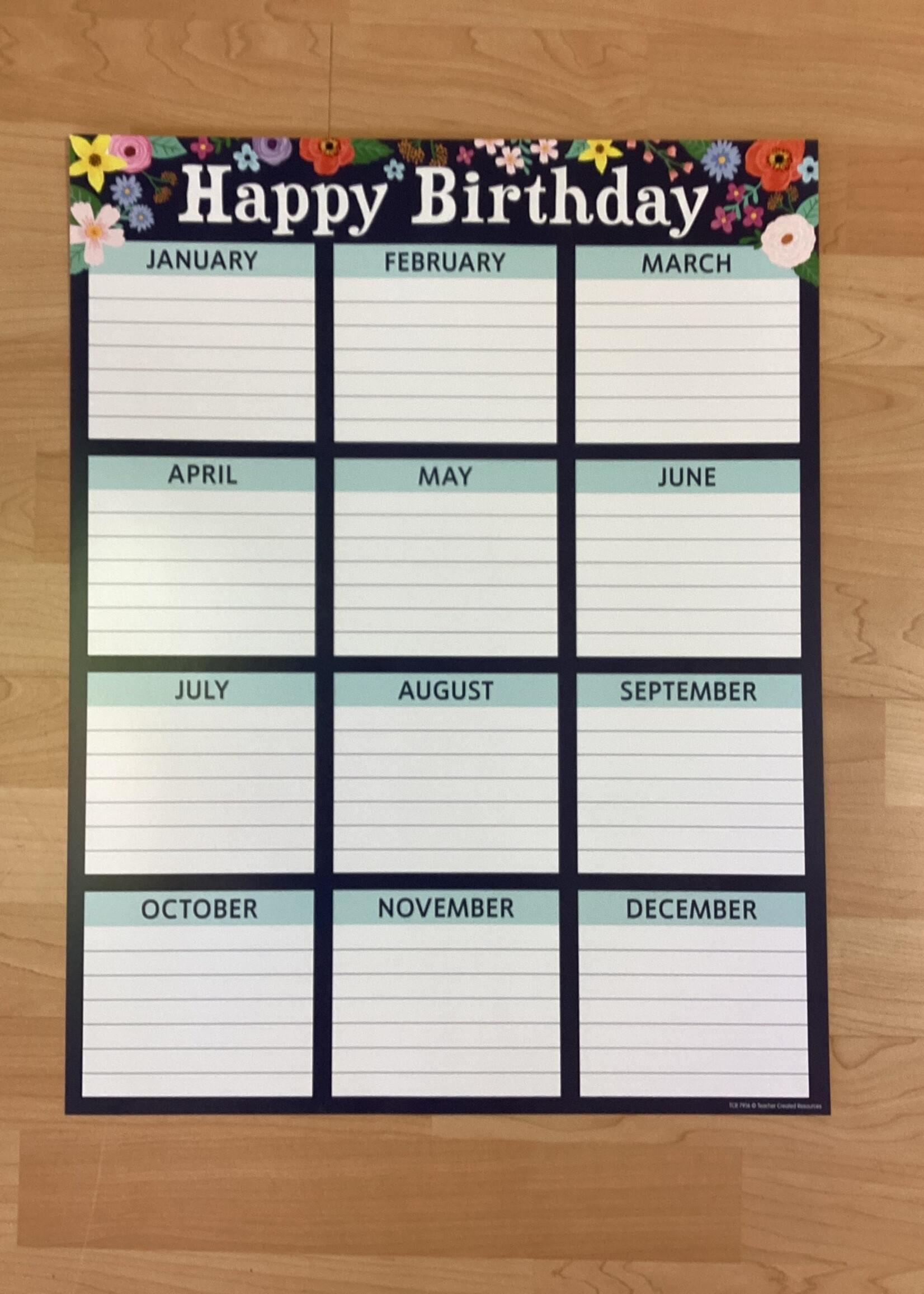 Wildflowers Happy Birthday Chart