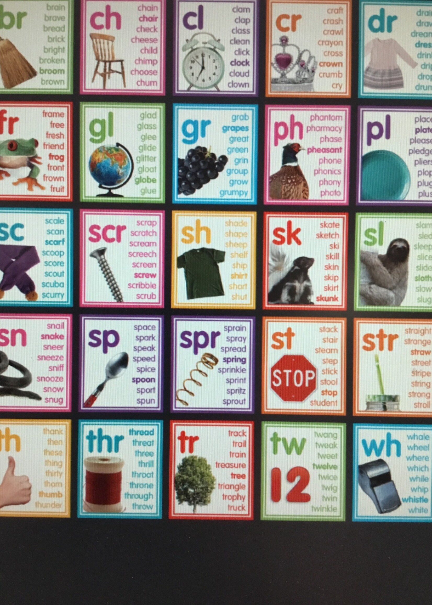 Blends & Digraphs Colorful Photo Bulletin Board