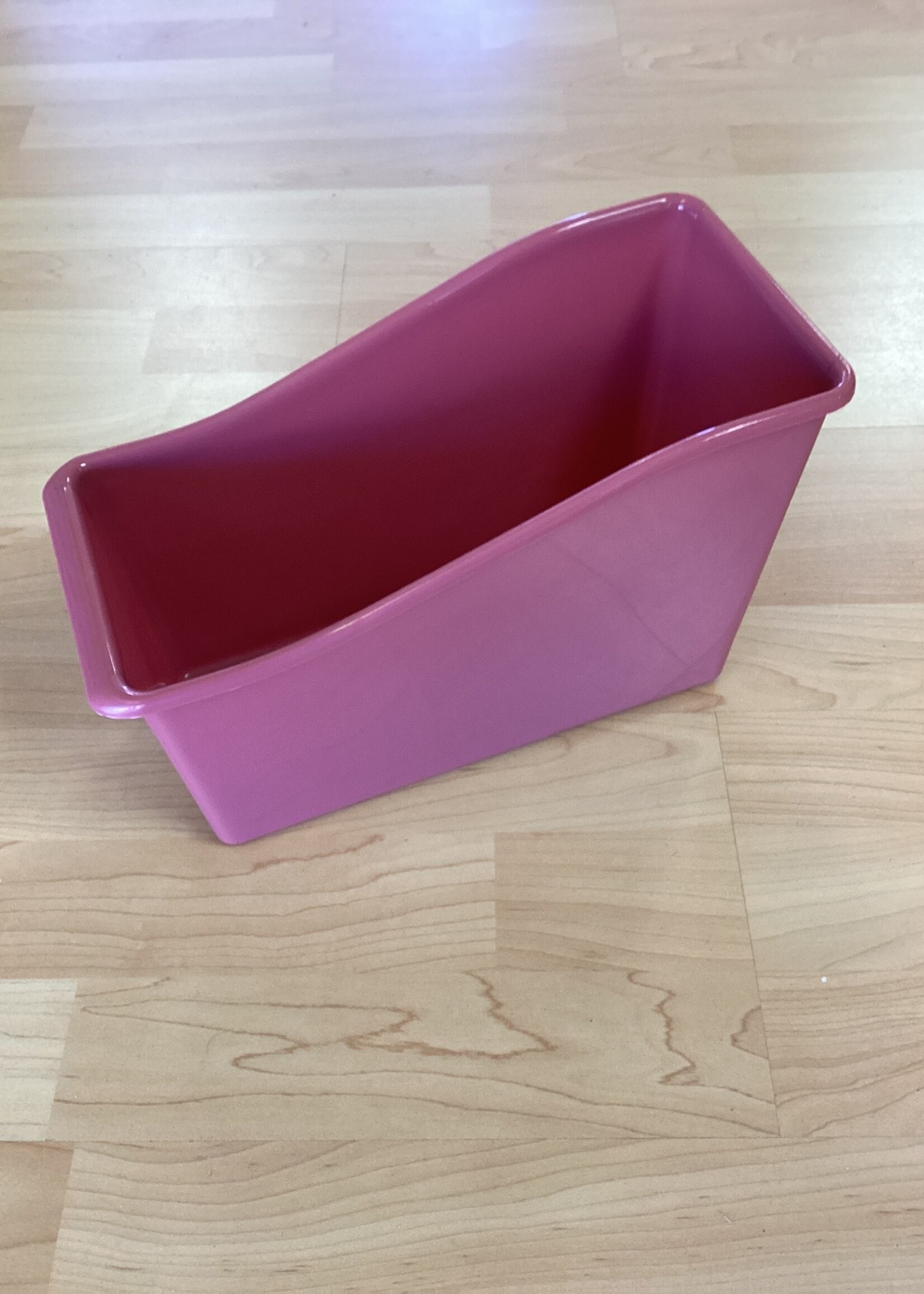 Deep Rose Plastic Book Bin
