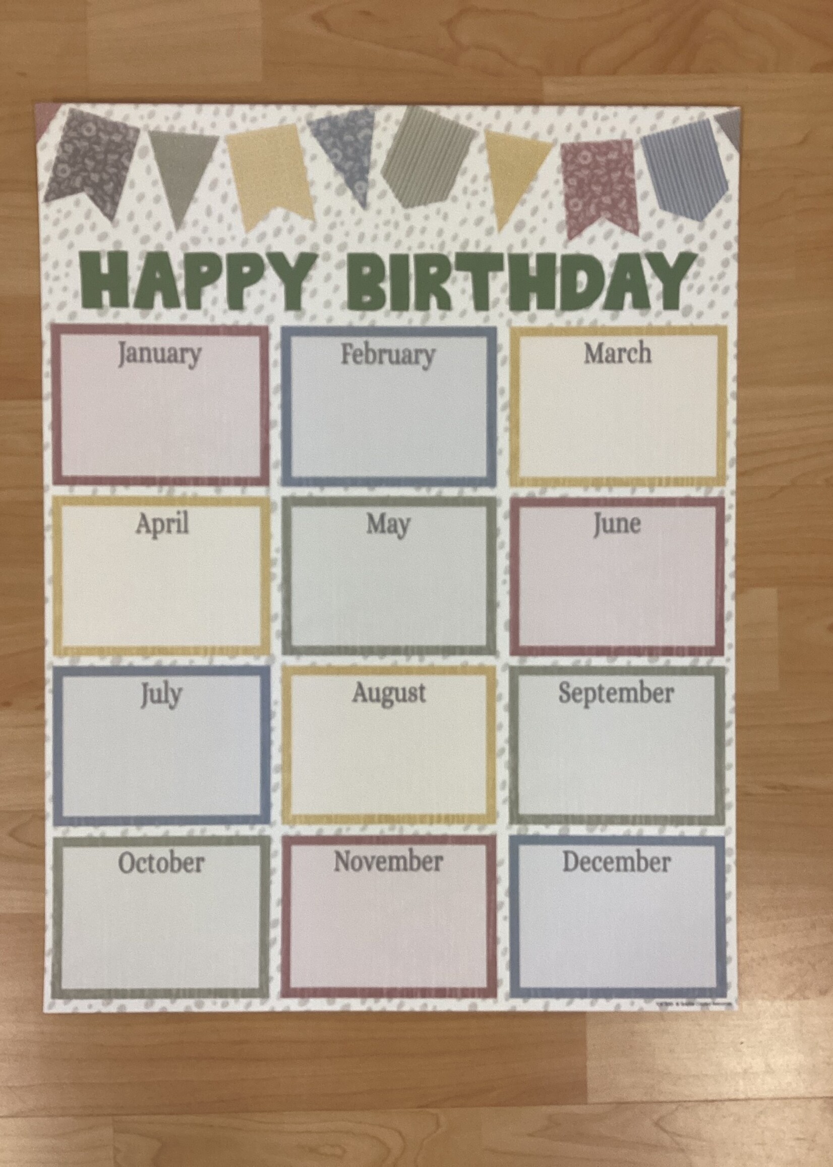 Classroom Cottage Happy Birthday Chart