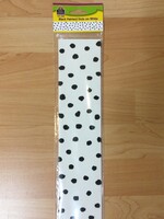 Black Painted Dots on White Straight Border 35'