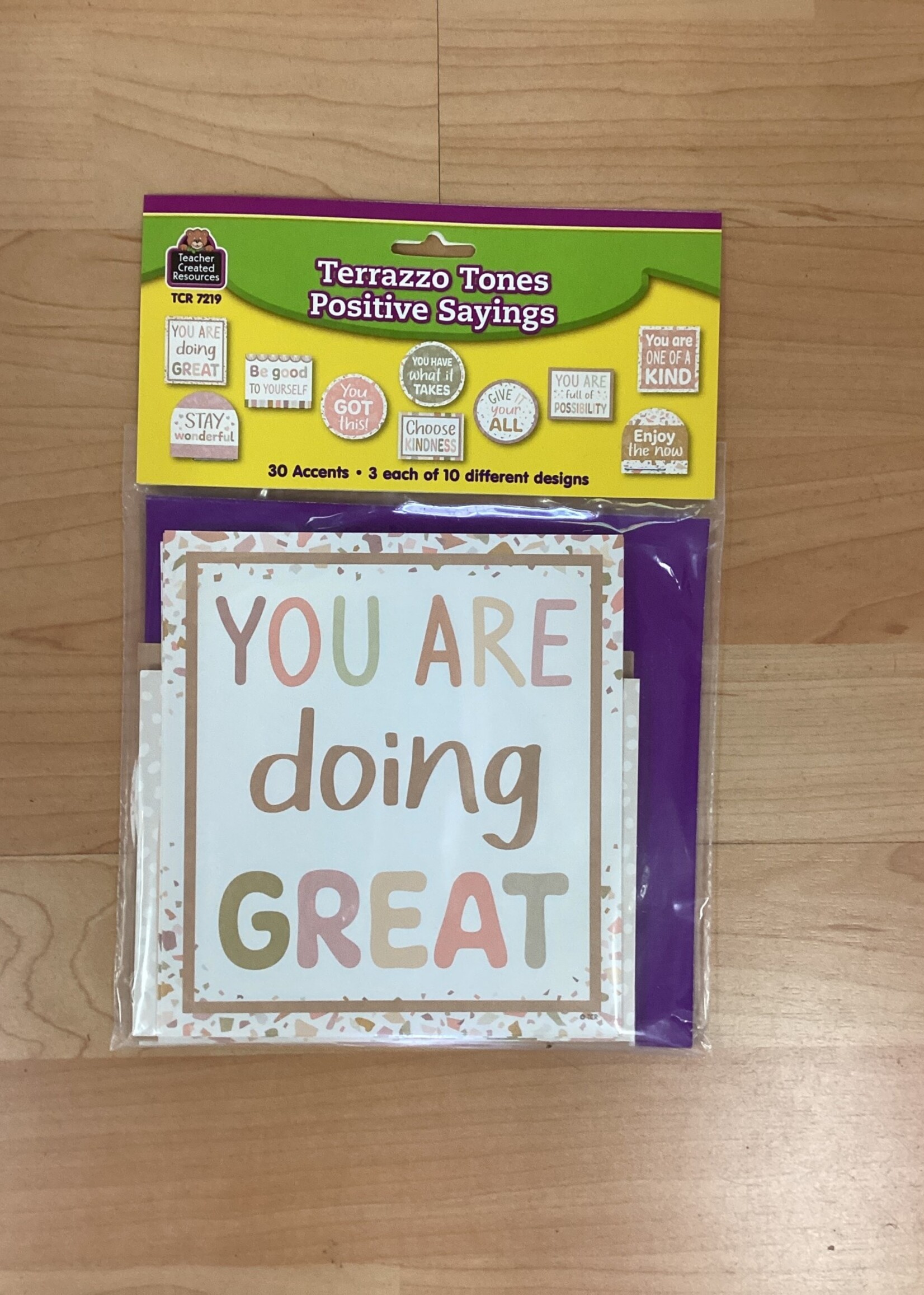 Terrazzo Tones Positive Sayings Cutouts 30pc