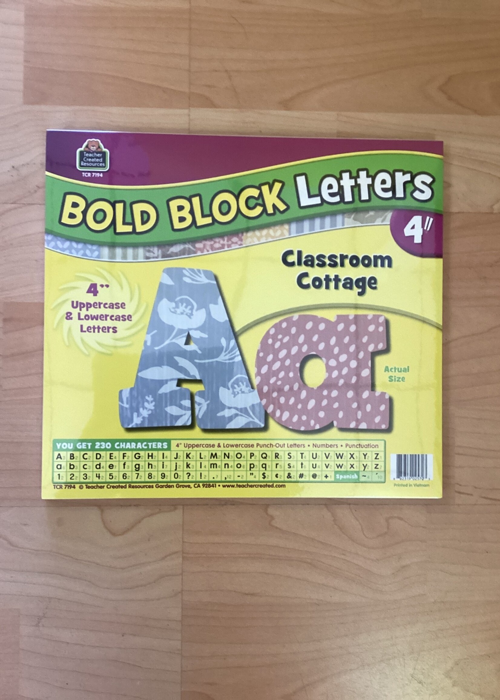 Classroom Cottage 4" Bold Block Letters