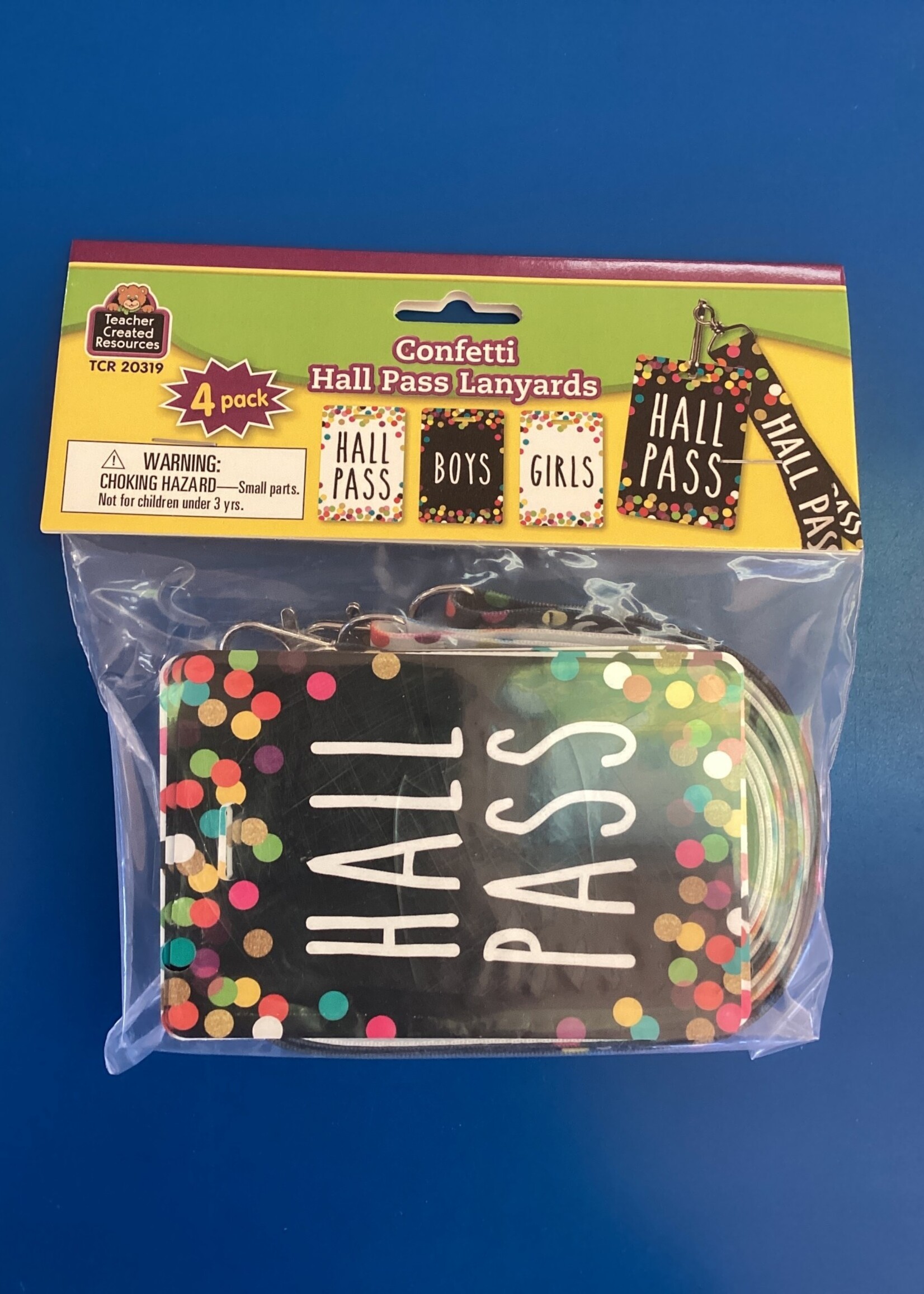Confetti Hall Pass Lanyards Set of 4