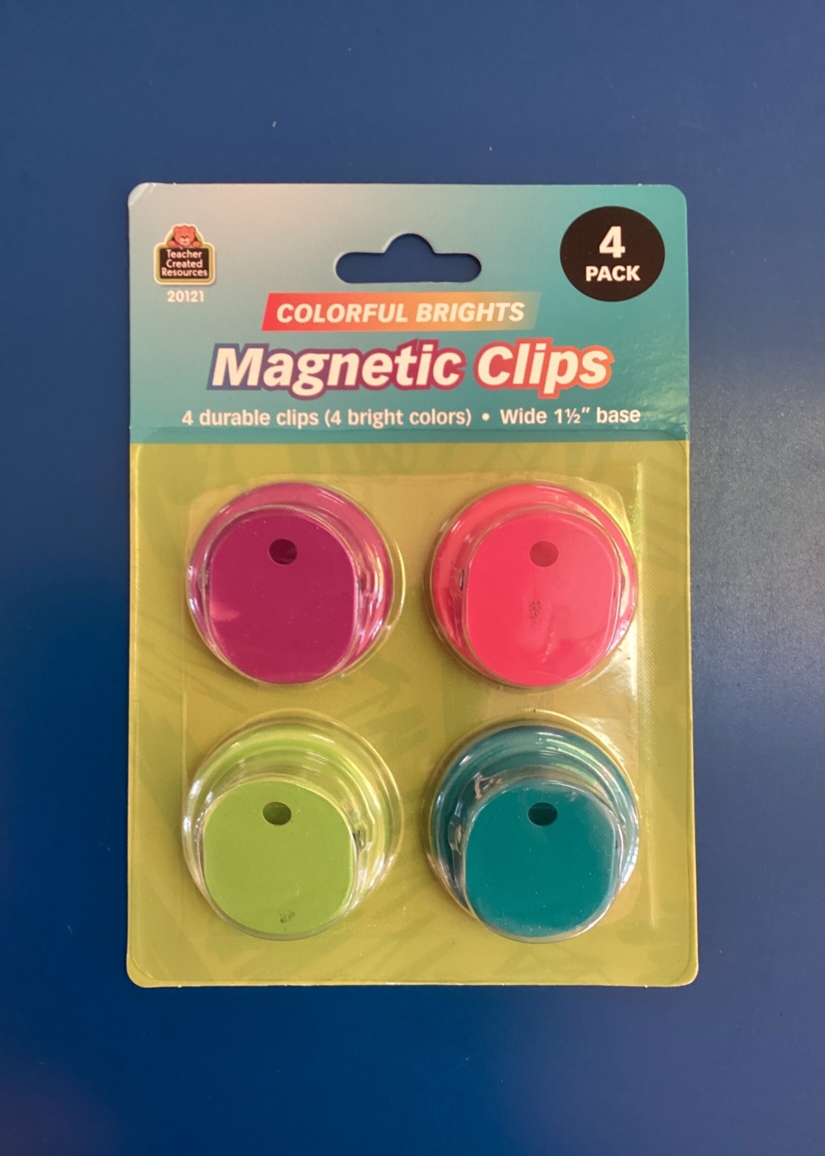 Colorful Brights Magnetic Clips 4pk