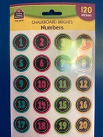 Chalkboard Brights Numbers Stickers 120