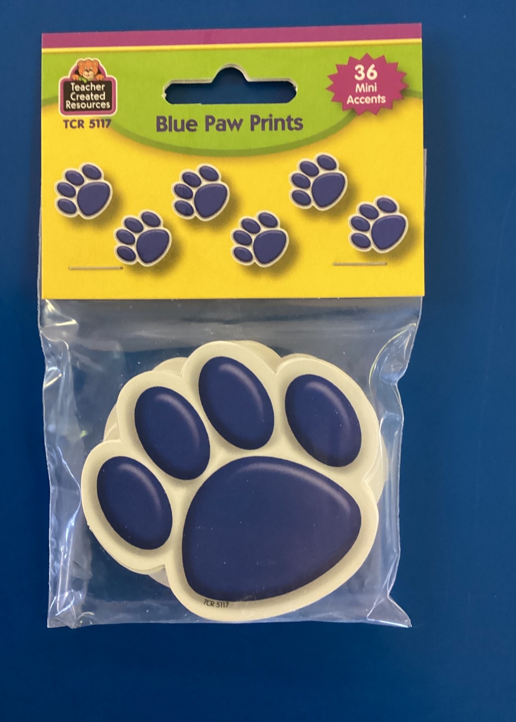 Blue Paw Prints Mini Cutouts 36 pk