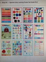 Spanish Early Learning Posters 12ct