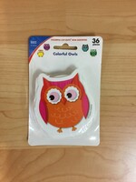 Colorful Owls Mini Cutouts 36pc