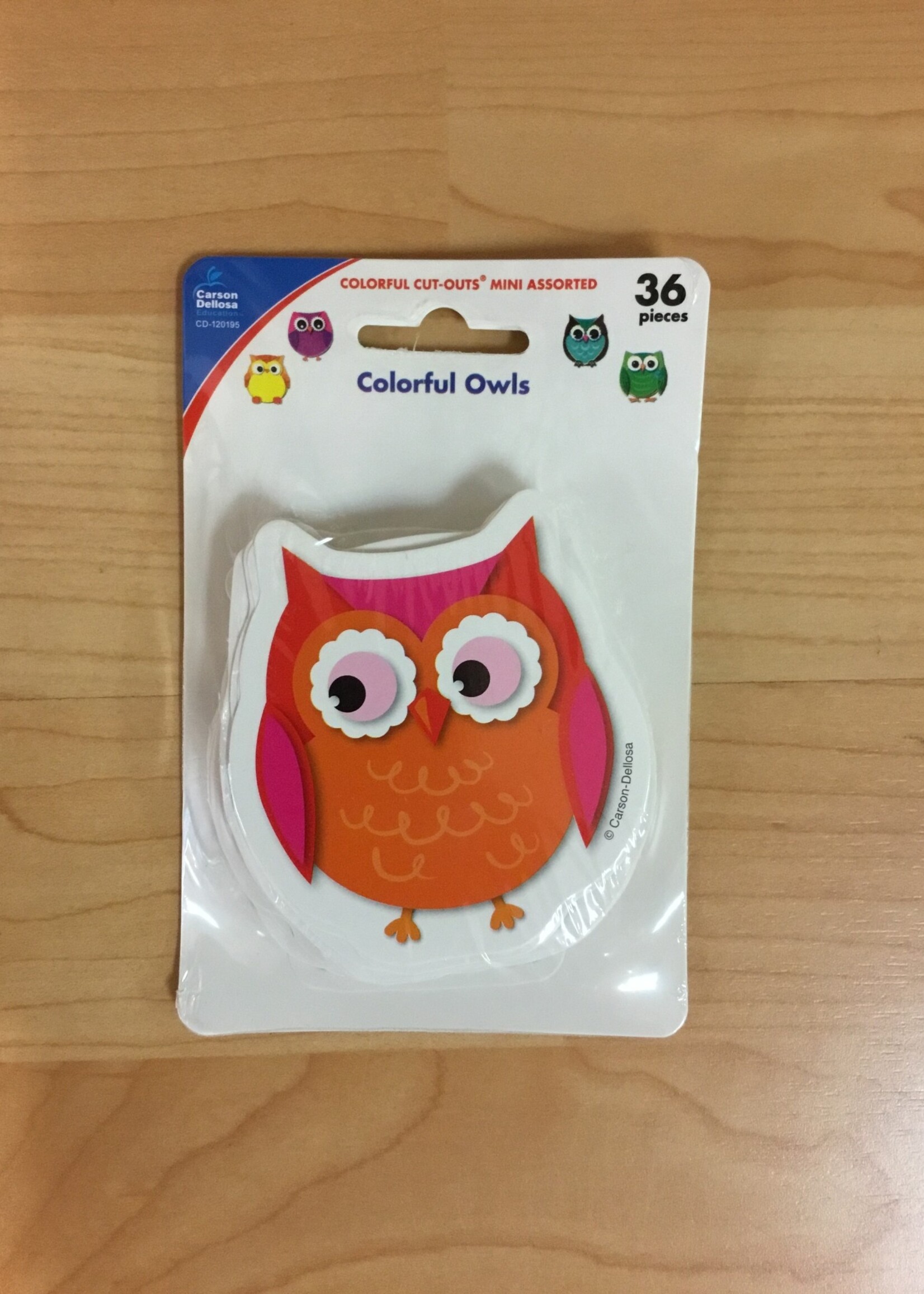 Colorful Owls Mini Cutouts 36pc