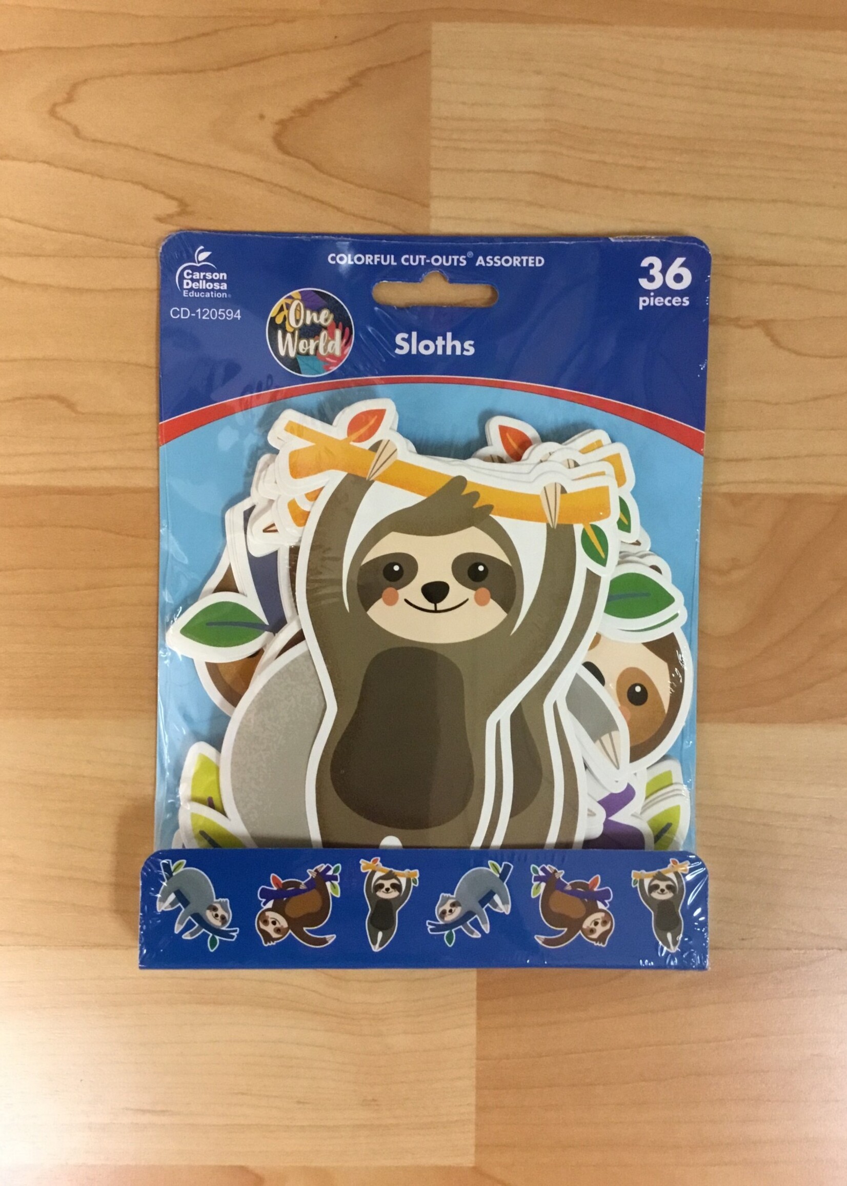 One World Sloths Cutouts 36pc