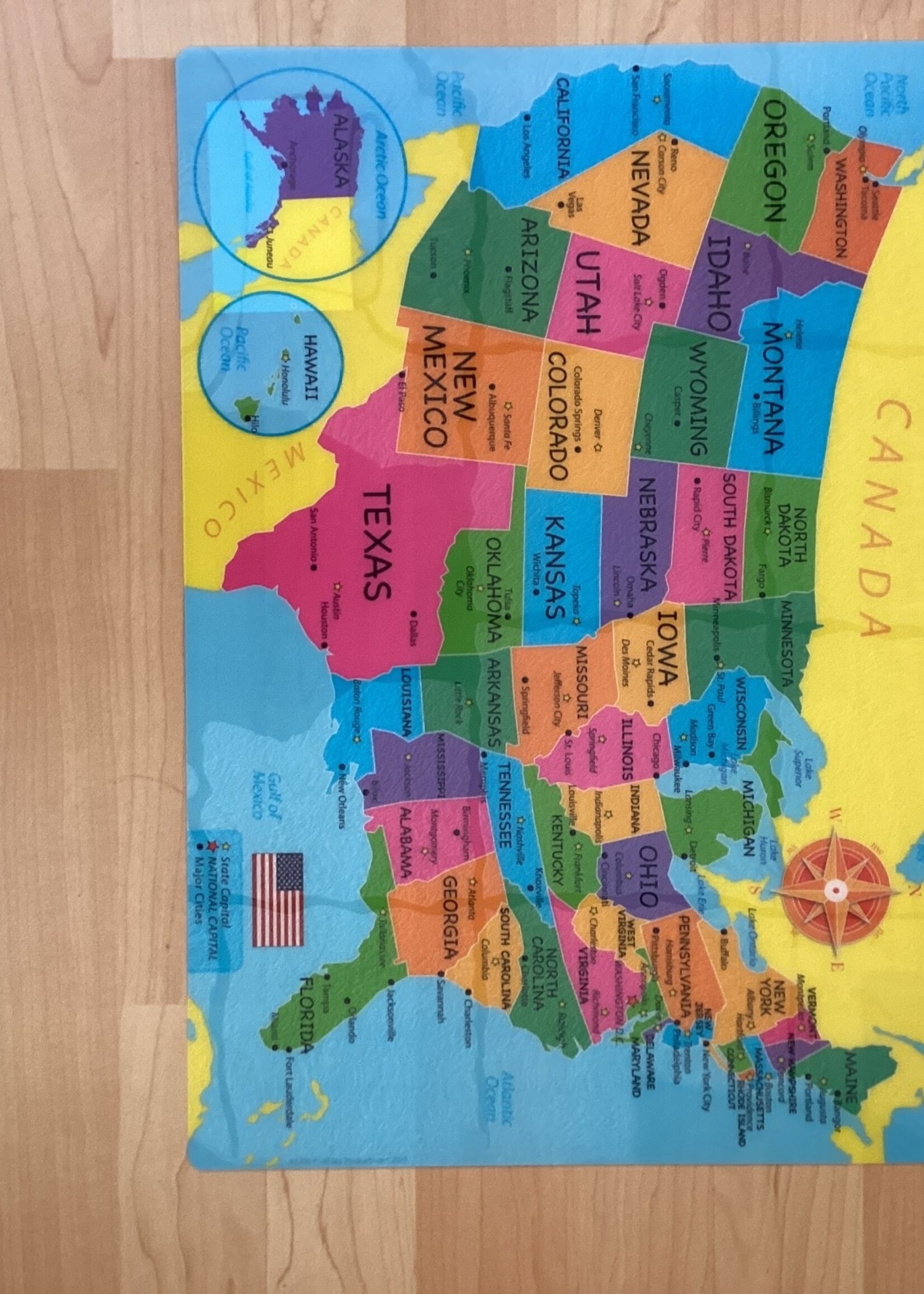 US Map Smart Poly Learning Mat