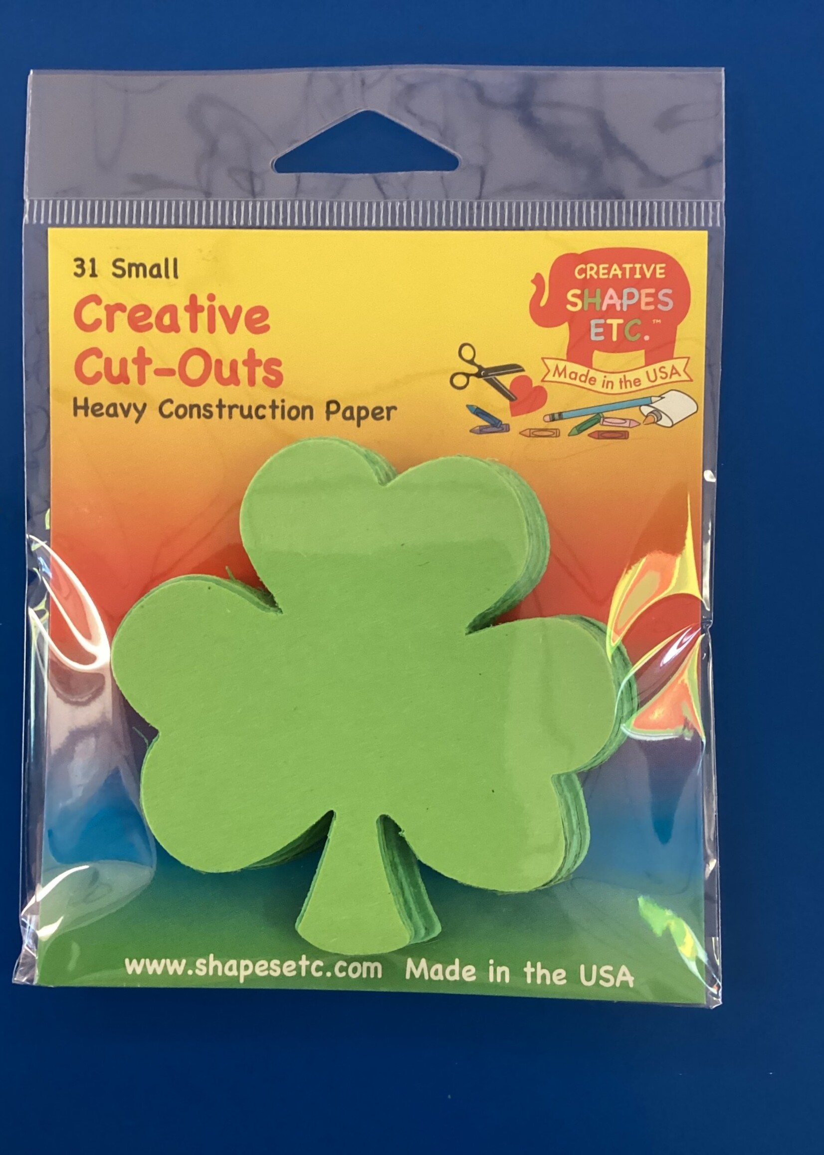 Asst Green Shamrock Mini Cutouts 31pc