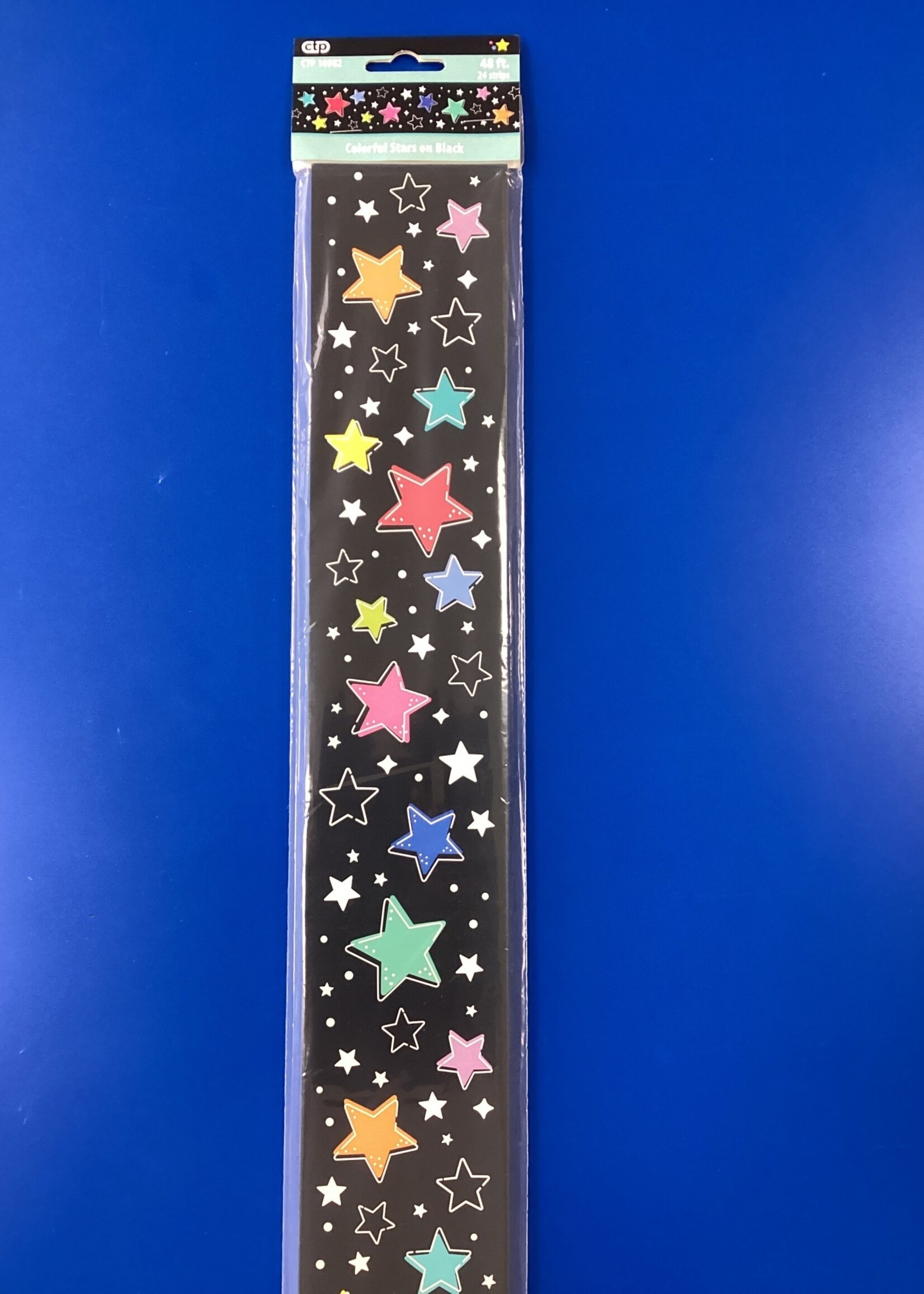 Star Bright Colorful Stars on Black EZ Border 48'