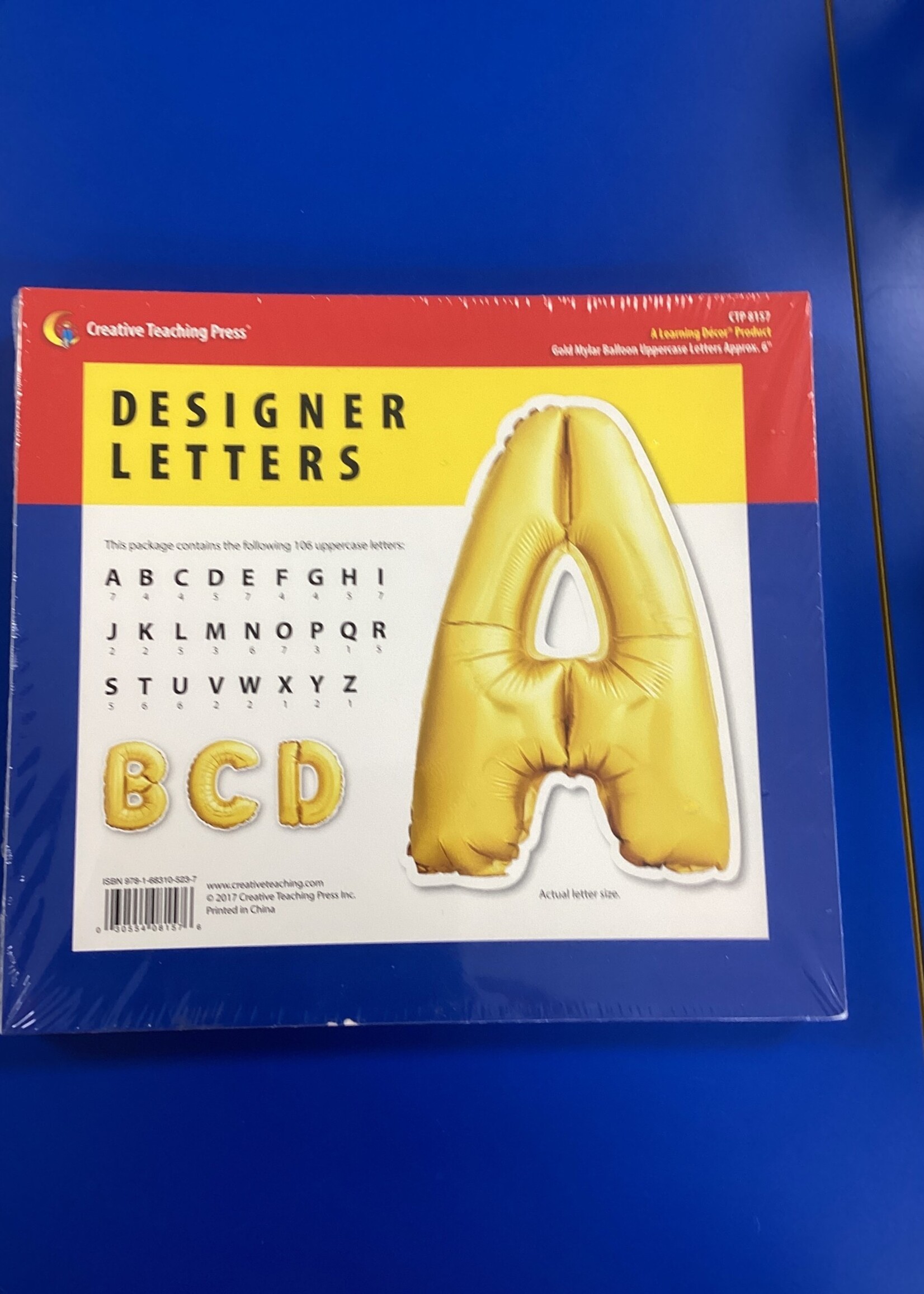 Gold Balloon Uppercase 6" Letters 106pc
