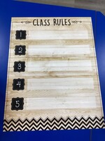 Black, White, and Wood Class Rules Poster