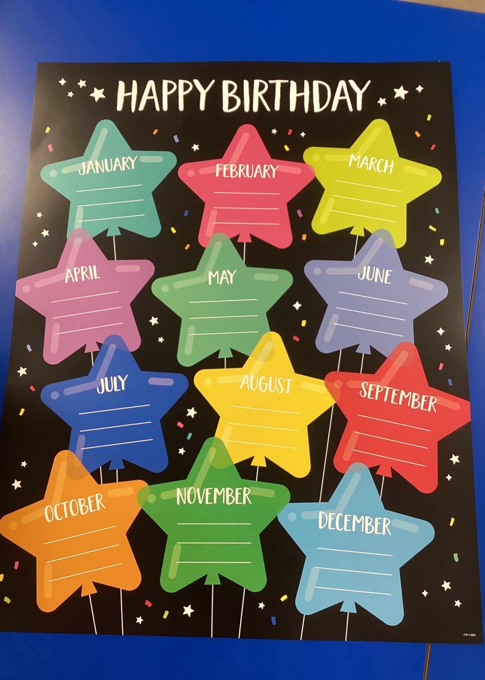 Star Bright Happy Birthday Chart
