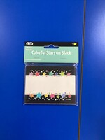 Star Bright Colorful Stars on Black Name Tags 36 pc