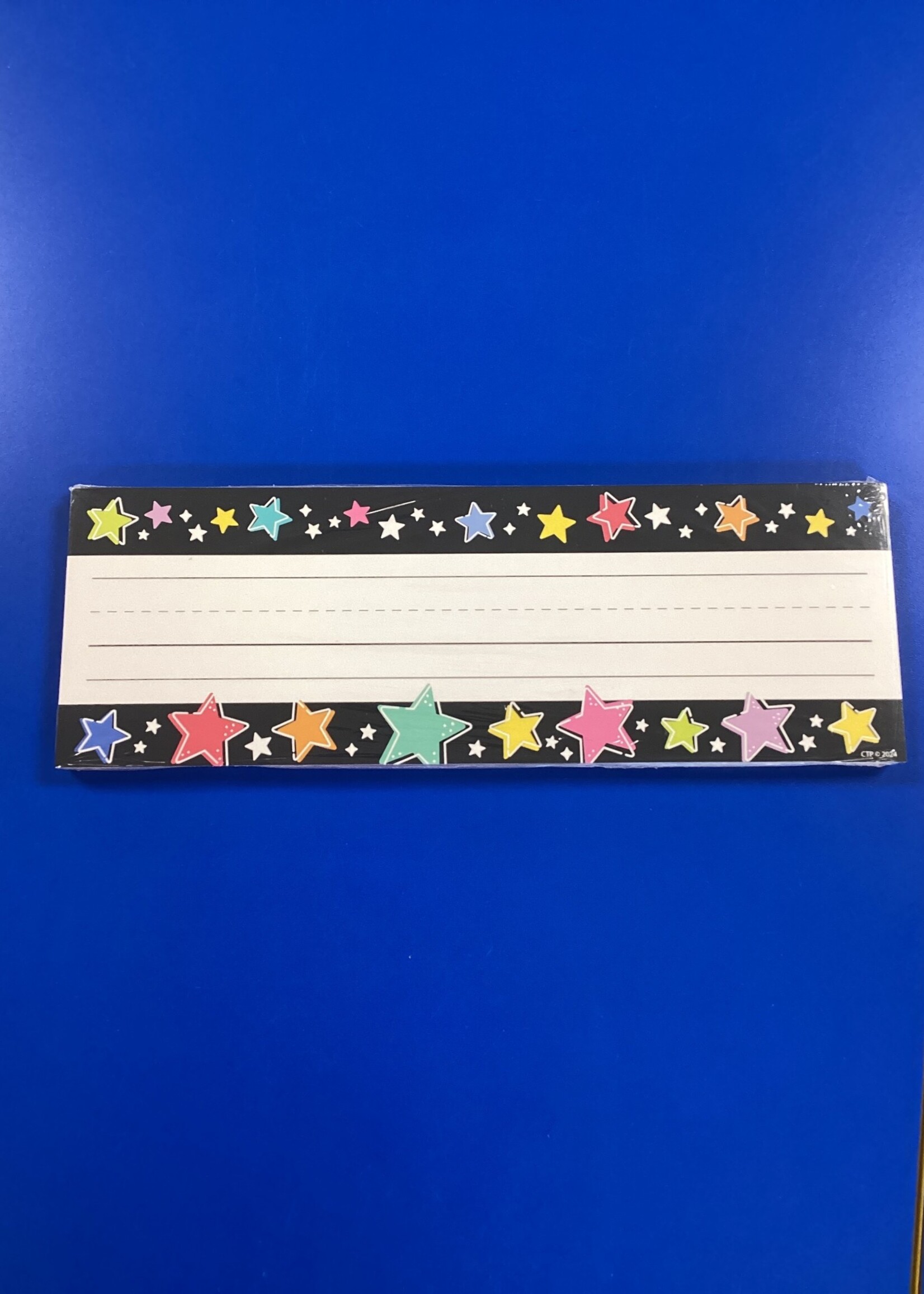 Star Bright Colorful Stars on Black Name Plate 36pk