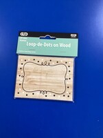 Loop-de-Dots on Wood Nametag