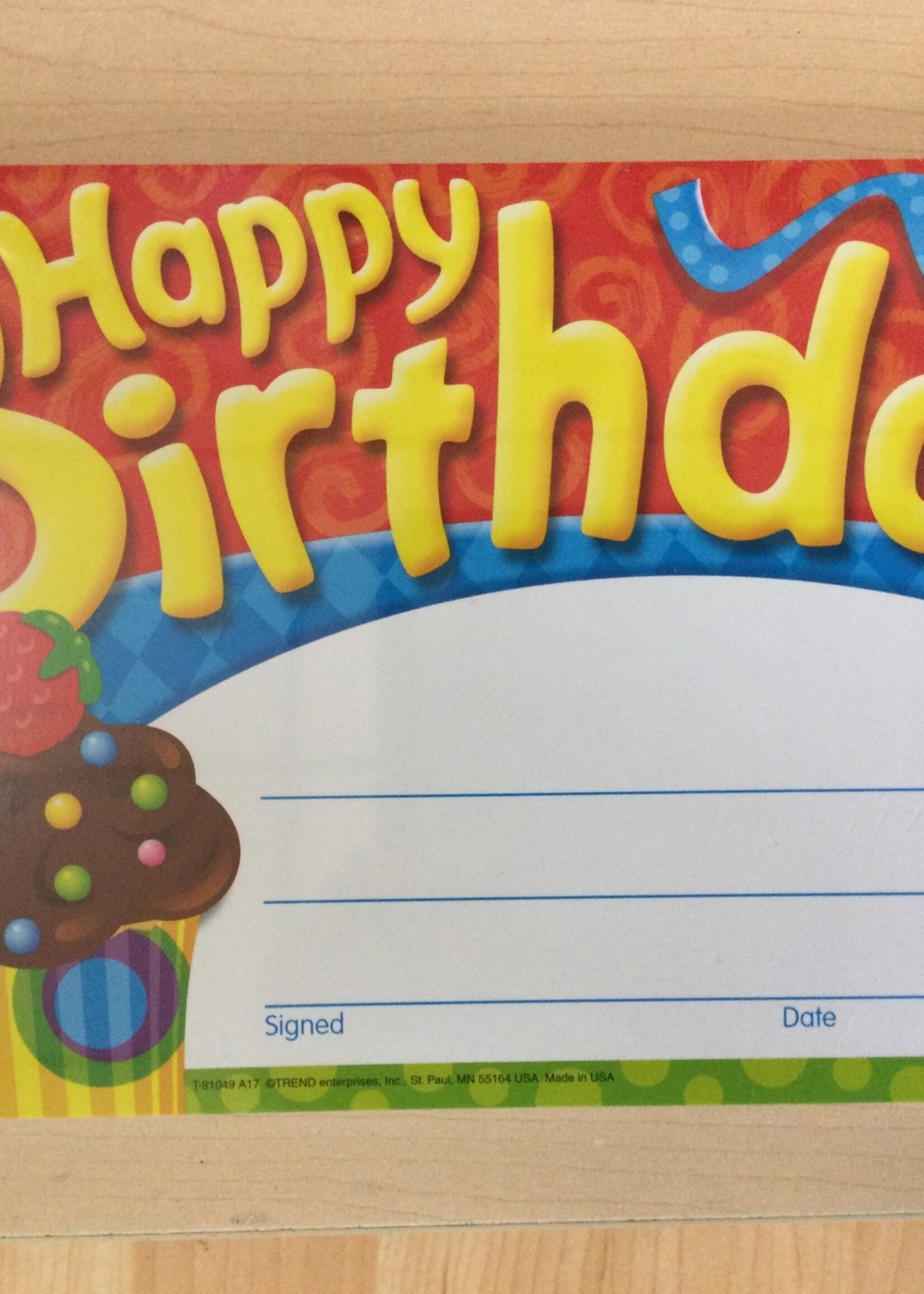 Happy Birthday Cupcake Awards 30pk