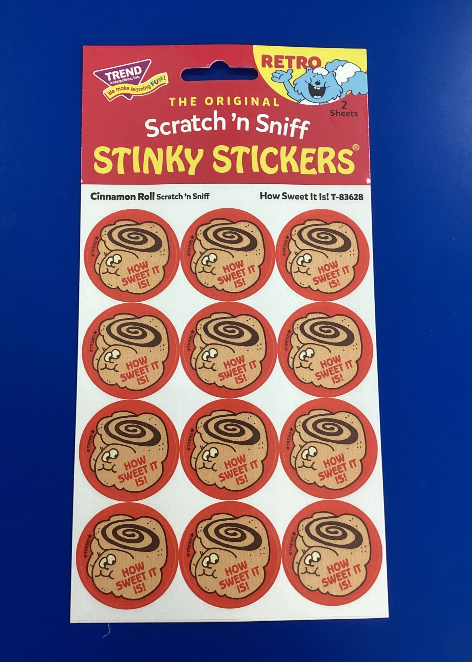 Cinnamon Roll Retro Stinky Stickers 2 sheets