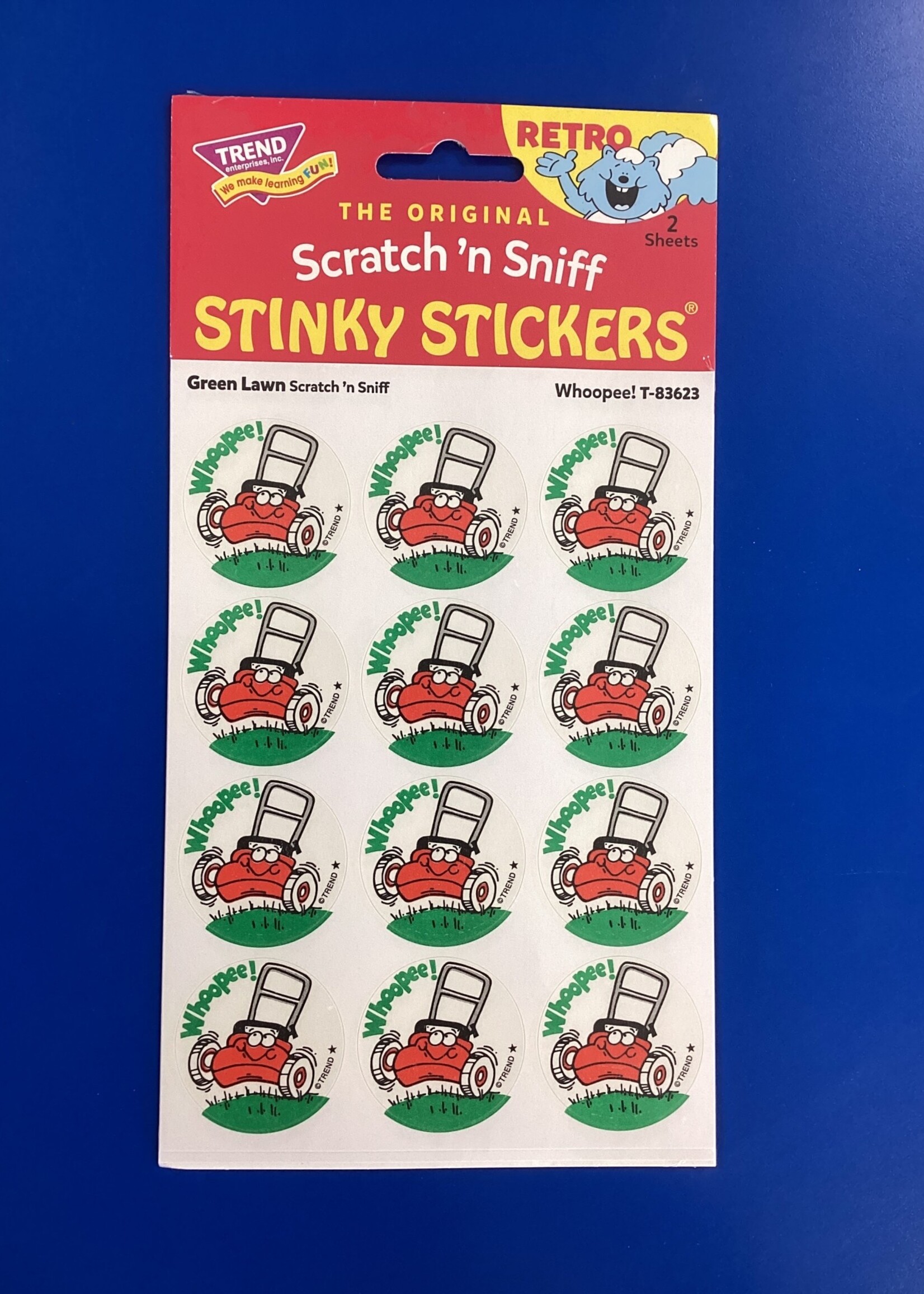 Green Grass Retro Stinky Stickers