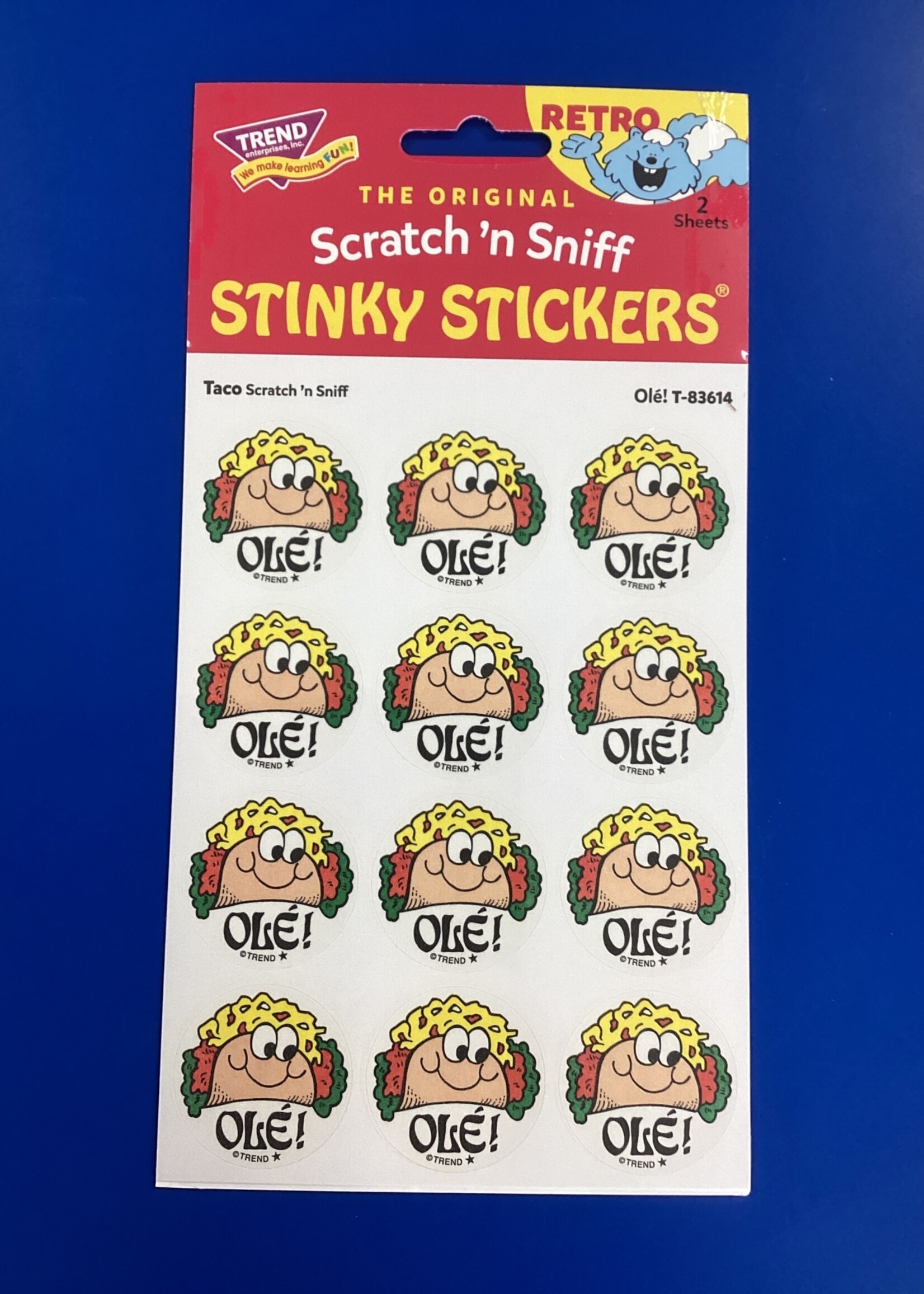 Taco Retro Stinky Stickers 2 sheets