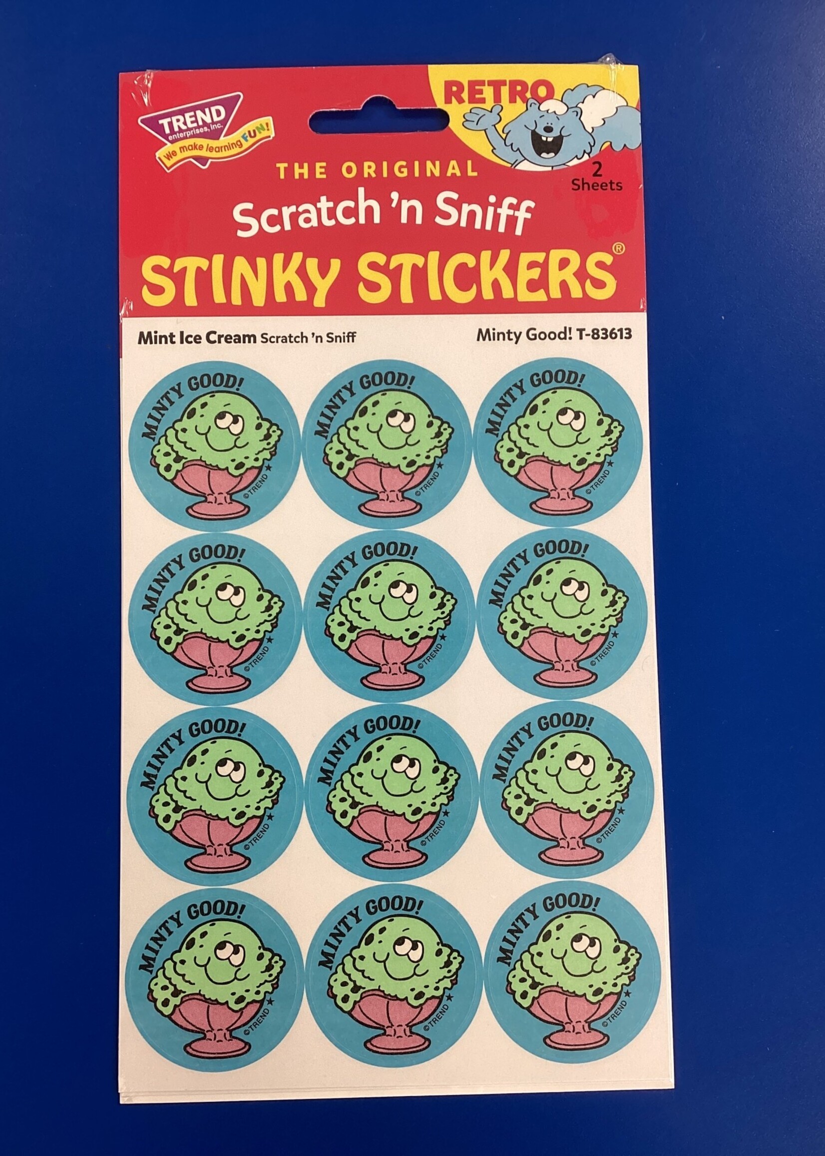 Mint Ice Cream Retro Stinky Stickers 24pc