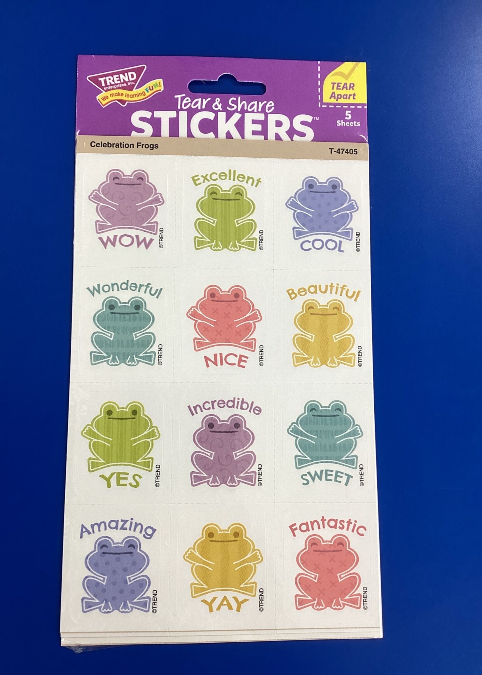 Tear & Share Celebration Frogs Stickers 60pc