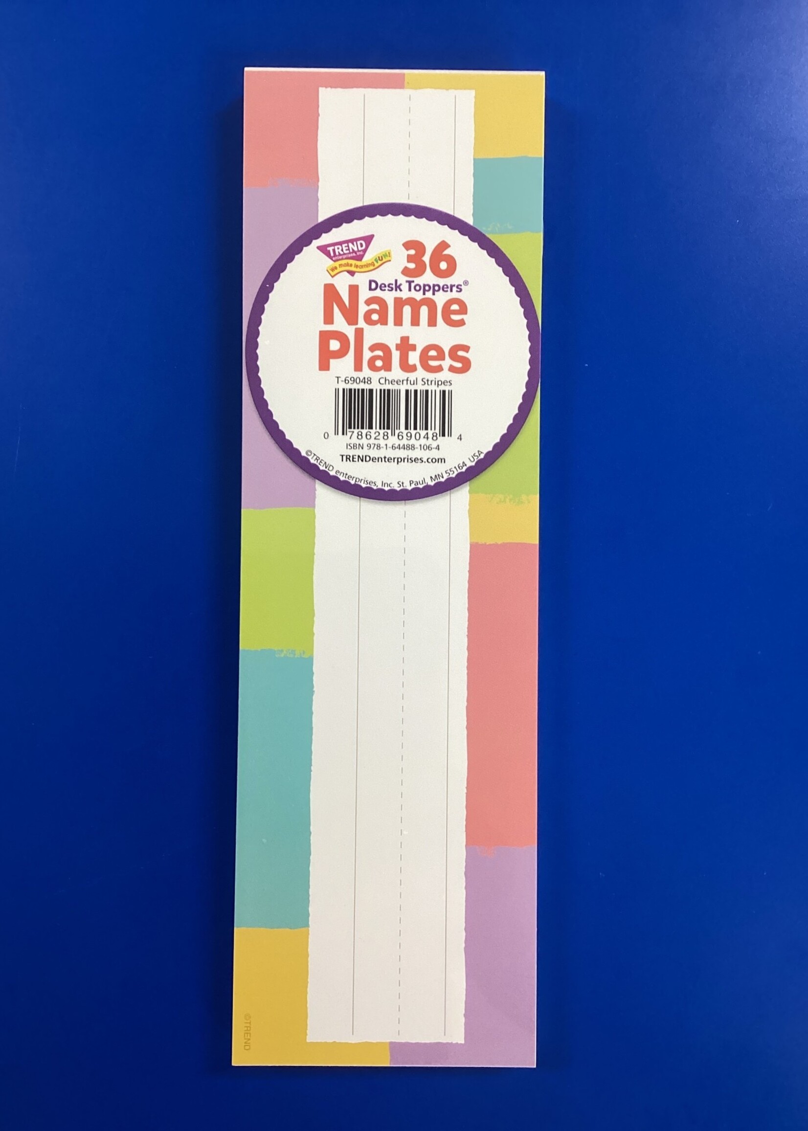 Cheerful Stripes Name Plates 36pk