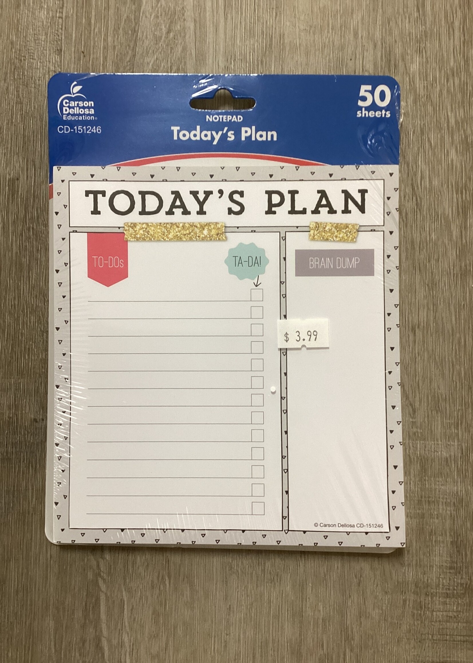 Today's Plan Notepad 50 sheets