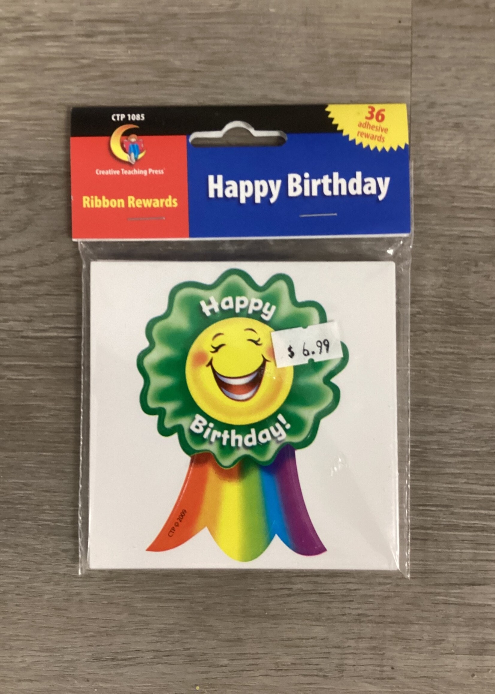 Happy Birthday! Smiling Ribbon Adhesive Rewards 36pc
