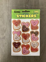 Giant Heart Cookies Stickers 36pk