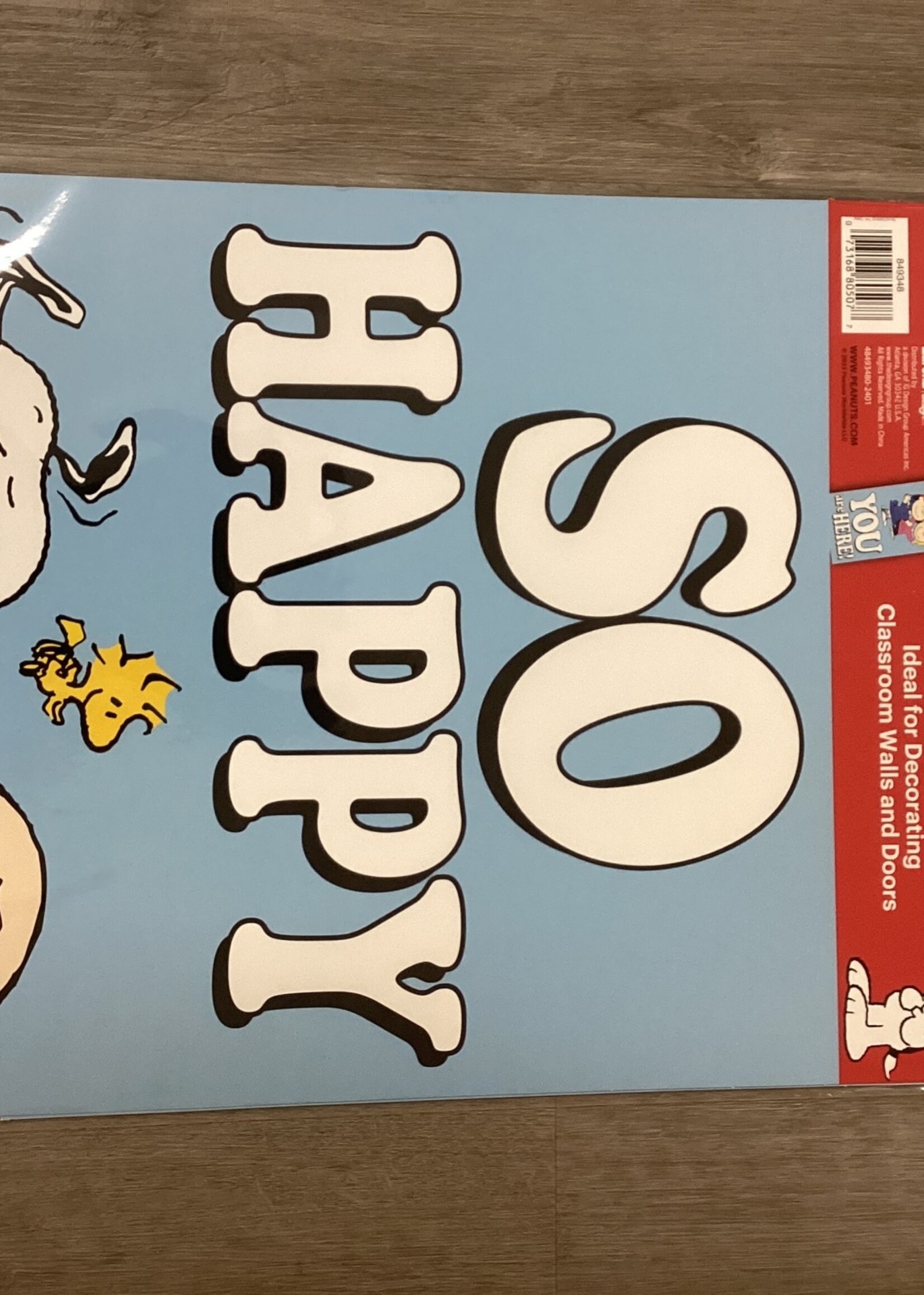Peanuts So Happy You Are Here! Vertical Banner