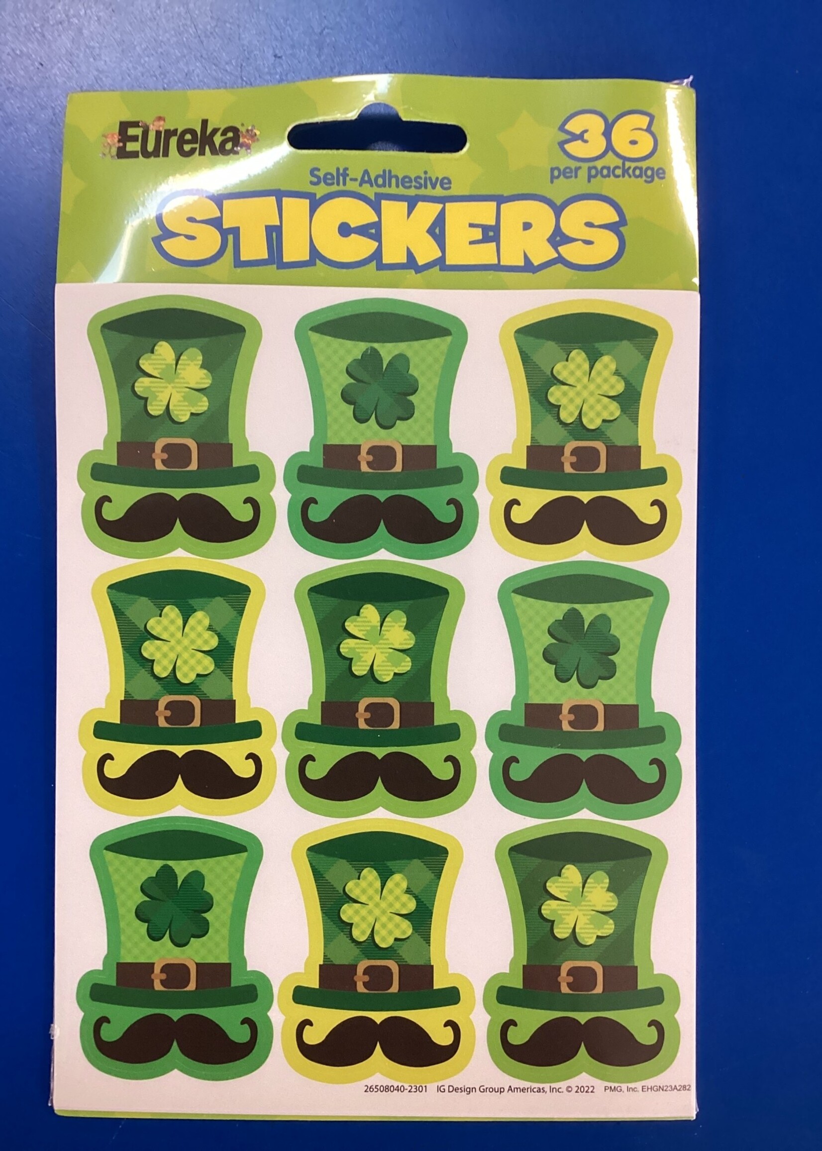 Giant St. Pat's Hats Stickers 36 pk