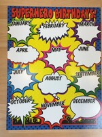 Superhero Birthday Chart
