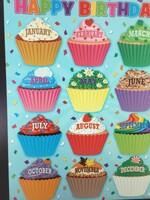 Cupcakes Happy Birthday Chart