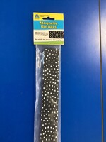 White Painted Polka Dots on Black Magnetic Border 24'