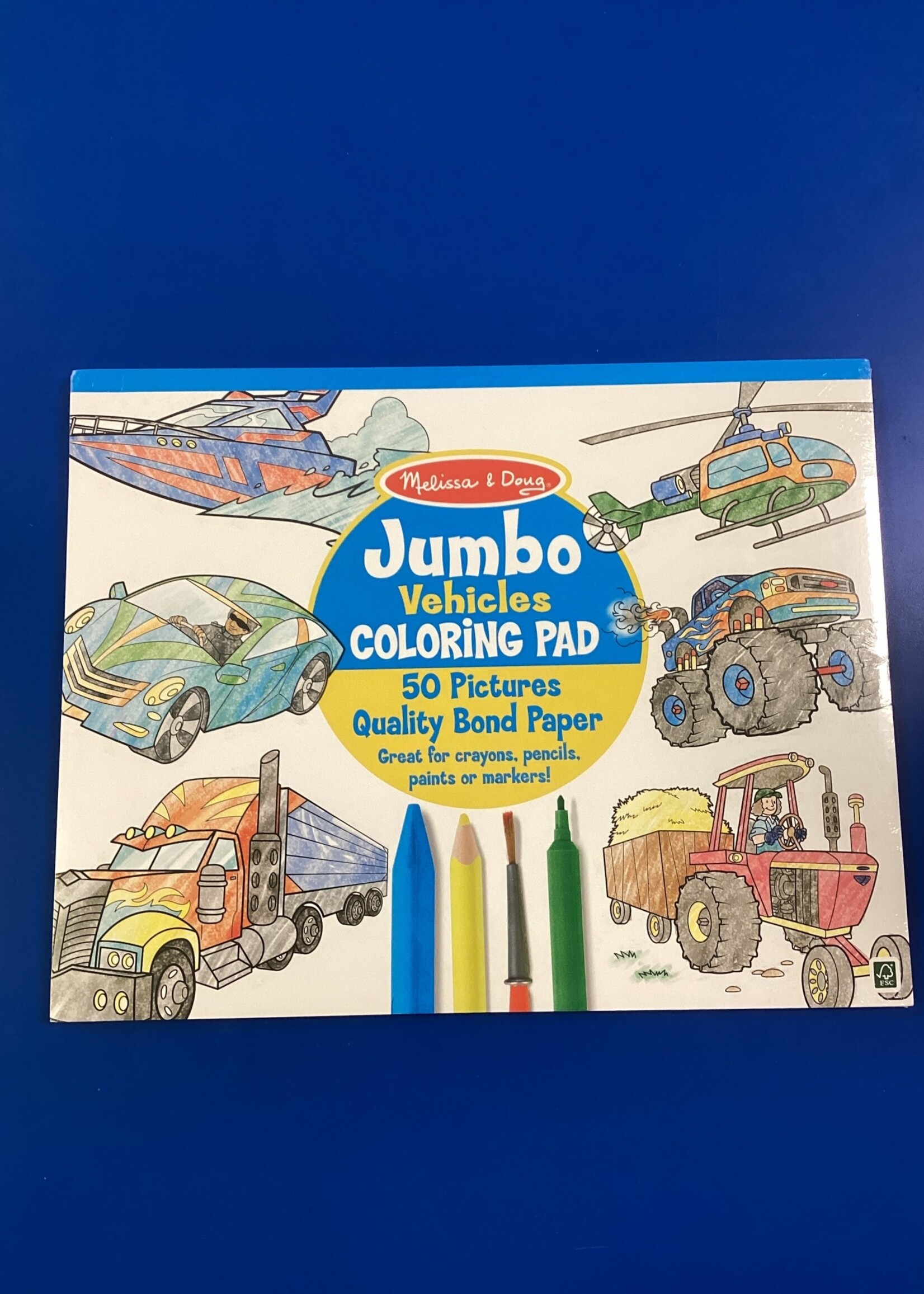 Jumbo Coloring Pad - Vehicles 50 pgs